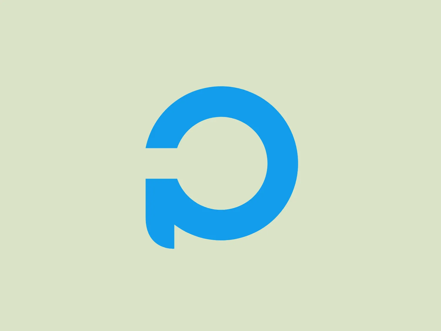 The Polytech Group logo is a modern, minimalist design featuring a bright, solid blue color. It includes a singular, abstract shape that combines elements of a circle and a right angle, implying a letterform. The flat design without any 3D elements, shadows, or textures gives it a clean and contemporary feel, while the part extending from the circle at a right angle adds visual interest and could be interpreted as a letter "P."