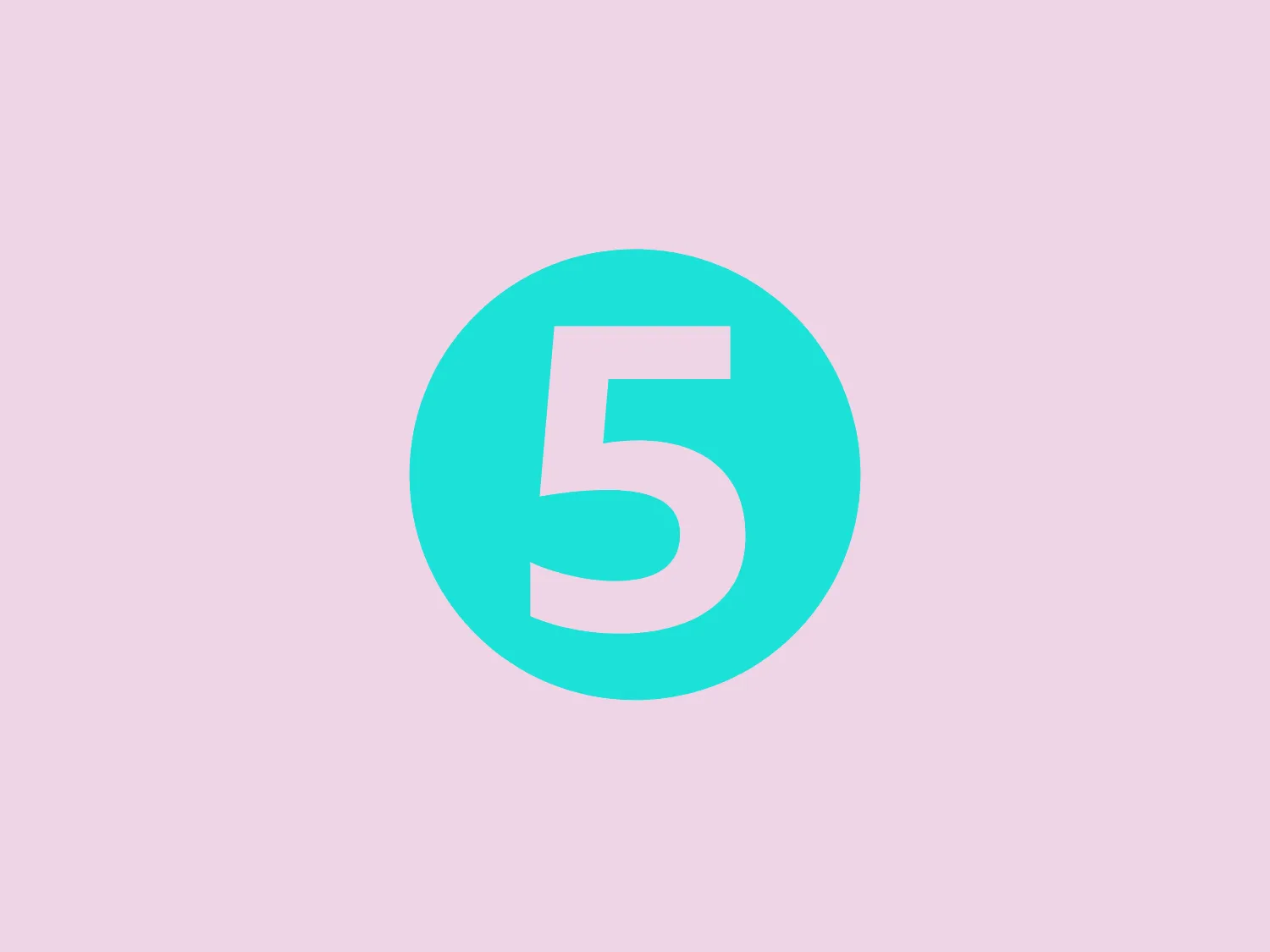 The BBC Radio 5 logo features a large, bold number '5' centered within a circle. The '5' is displayed in a clean, weighty sans-serif font, evoking reliability. The vibrant turquoise color grants a fresh, modern feel, while the circular background promotes unity. The minimalistic design, lacking additional embellishments, supports a contemporary aesthetic. The contrast between the white numeral and the colored background ensures the logo is legible and eye-catching.