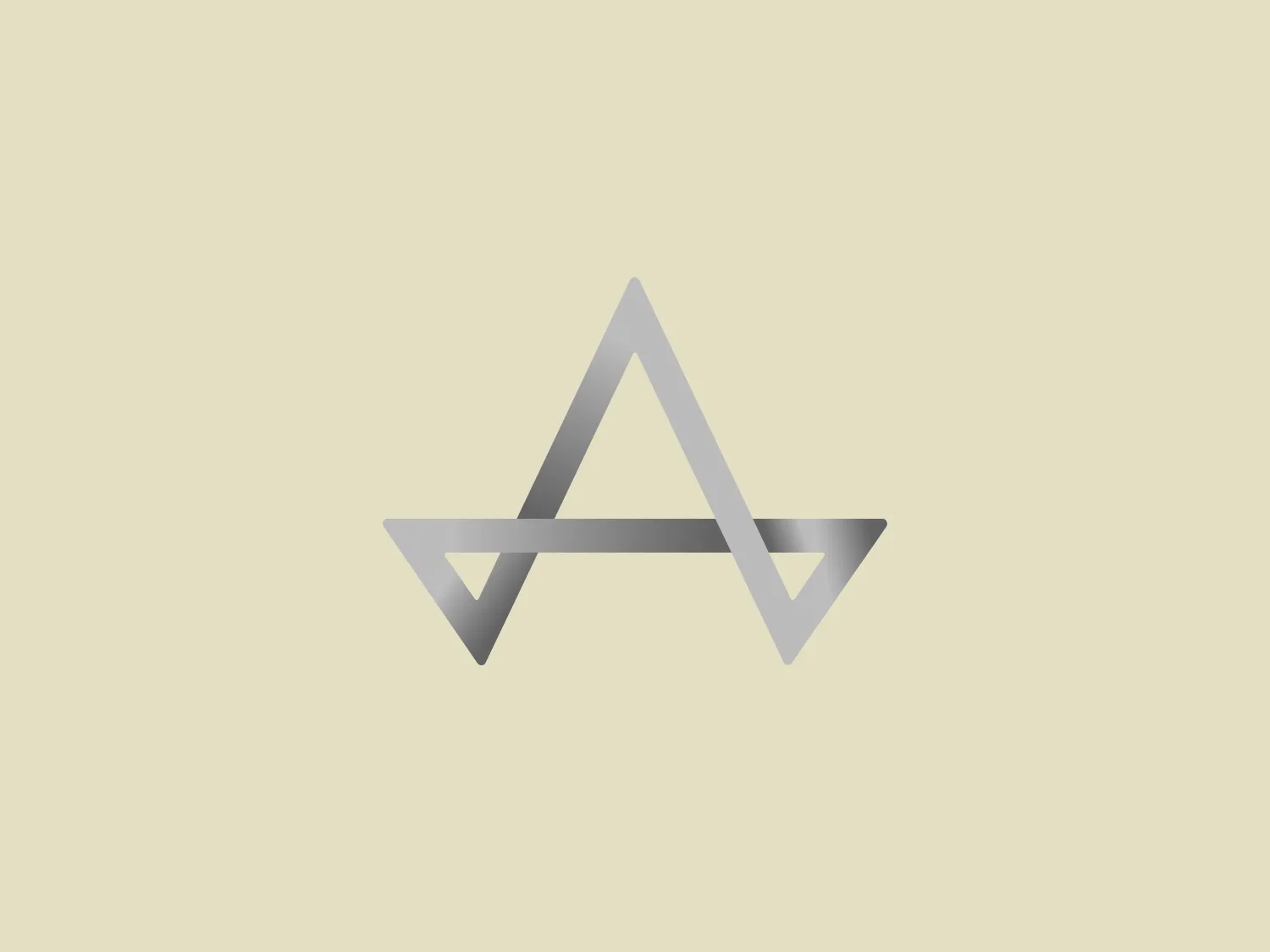 The business name Ardent is featured in a modern and minimalist logo design, incorporating an impossible triangle, also known as a Penrose triangle. This optical illusion consists of a three-dimensional triangular figure with connected sides, defying the rules of Euclidean geometry. The monochromatic logo utilizes shades of grey to convey a metallic or reflective appearance, with gradients adding depth and sophistication. The combination of sharp angles and soft curves contributes to the sleek and contemporary aesthetic of the design.