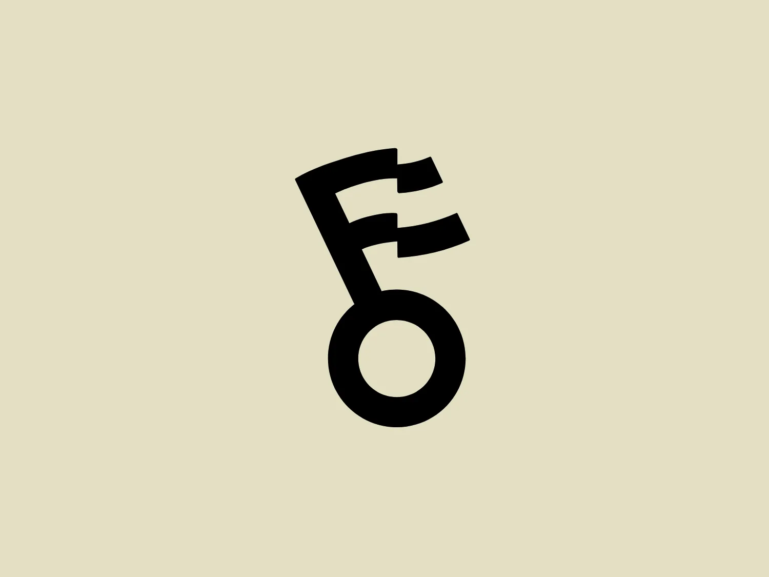 The Fronted logo features a bold, black symbol that combines elements reminiscent of a musical note and a flag or banner waving in the wind. The main body of the design resembles a quaver or eighth note, commonly seen in musical notation, anchored by a solid circular form that would typically represent the notehead. Attached to the straight stem of the note, there are three rectangular flag-like extensions that give the impression of movement or fluttering, adding a dynamic quality to the design. This fusion of shapes suggests a theme of music, motion, and possibly celebration. The overall aesthetic is modern and minimalist, utilizing strong contrasts and simple geometric shapes.