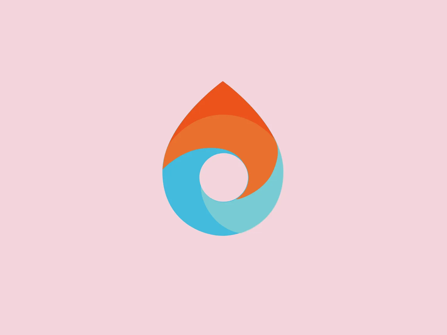 The Drop & Render logo showcases a stylized droplet shape, split into two swirling halves by a dynamic, curved line. The upper portion is a vibrant orange, while the lower half is a soothing light blue, potentially symbolizing a fusion of energy and freshness or the merging of elements like fire and water. The design exudes a modern, fluid aesthetic with a feeling of equilibrium and motion. The circular void at the droplet's base creates compelling negative space that enhances the overall shape. A light and unobtrusive background color would harmonize well with this logo's design.