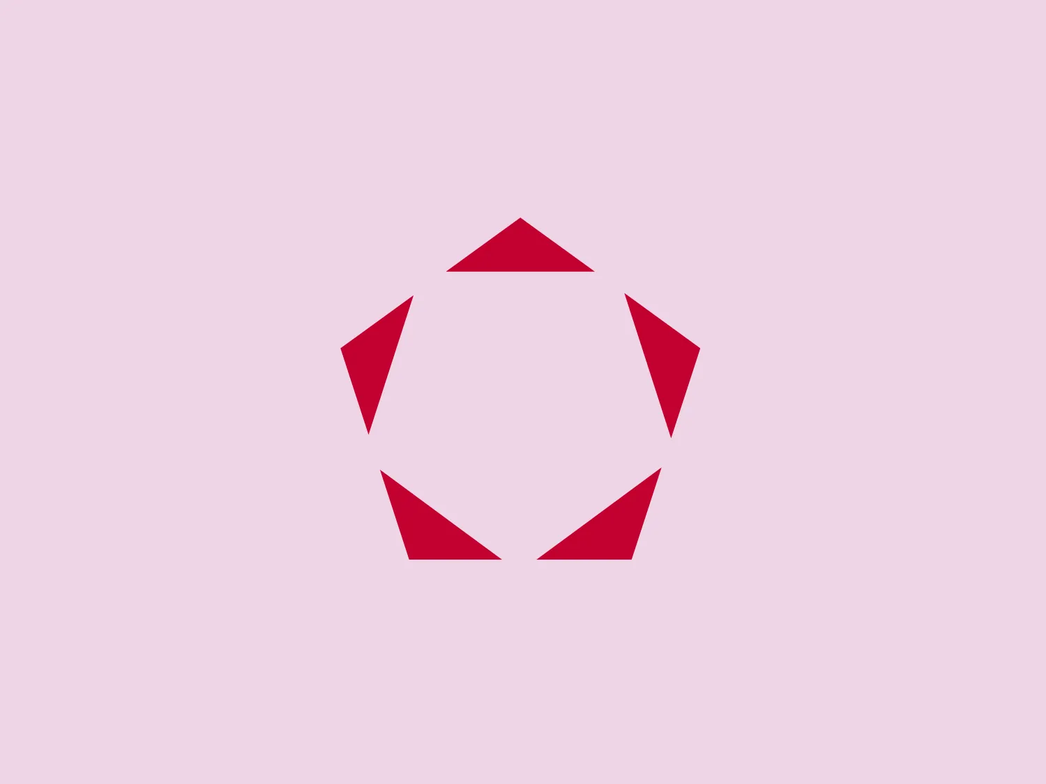 The 5 Points Consulting logo consists of a modern, minimalistic, geometric form resembling a polygon or an abstracted star. Four sharp red triangles are set against a clean white background, creating the impression of a cohesive, enclosed shape. The use of negative space between the triangles contributes to the dynamic and contemporary feel of the design.