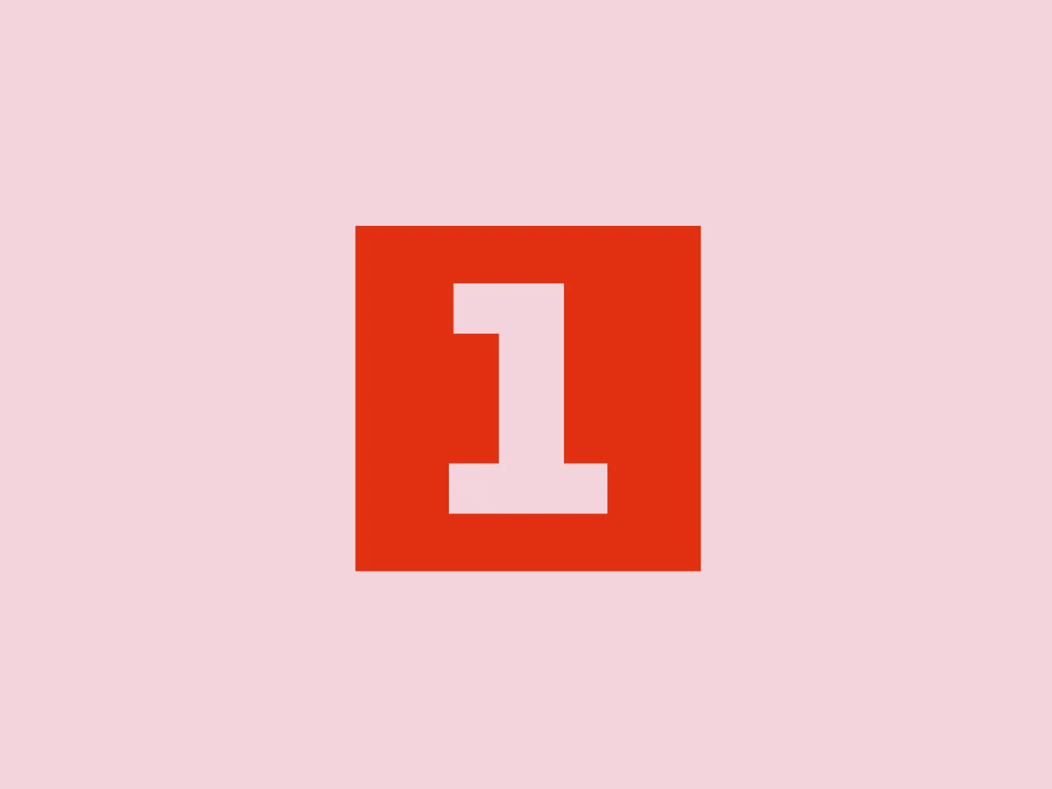 The image shows a bold, square-shaped BNT 1 logo with a large, white letter "I" centered within. The background of the square is a vivid orange, creating a stark contrast that makes the letter pop. The font of the "I" is sans-serif, simplistic, and modern in style with clean lines and even weighting, suggesting a contemporary and straightforward brand identity. The corners of the square are sharp and precise, contributing to the overall minimalistic aesthetic.