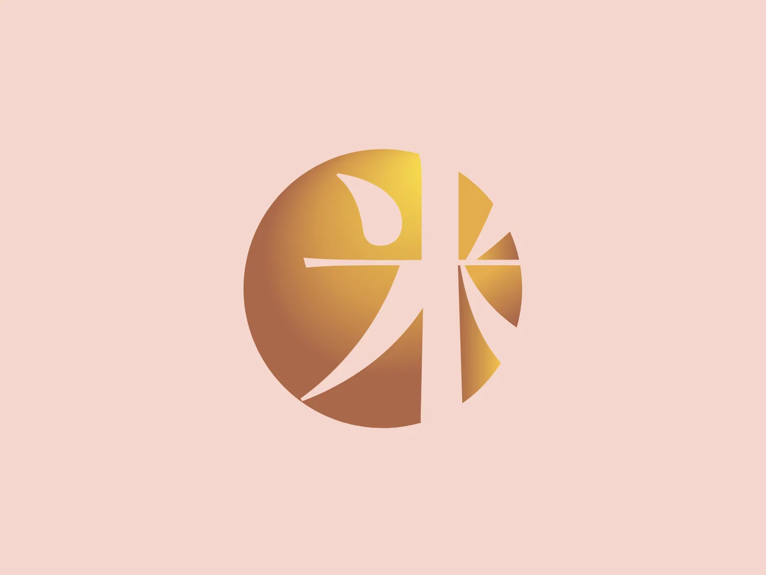 The logo depicted is a stylized, abstract design consisting of a circular shape segmented into various curving slices. The color palette transitions smoothly from a warm, golden yellow to a pale yellow hue, suggesting a gradient. The slices are created by white lines that curve gracefully, adding a sense of motion and fluidity to the design. The overall aesthetic is modern and dynamic, with a simplicity that allows for versatility in use. The choice of colors conveys energy and optimism.