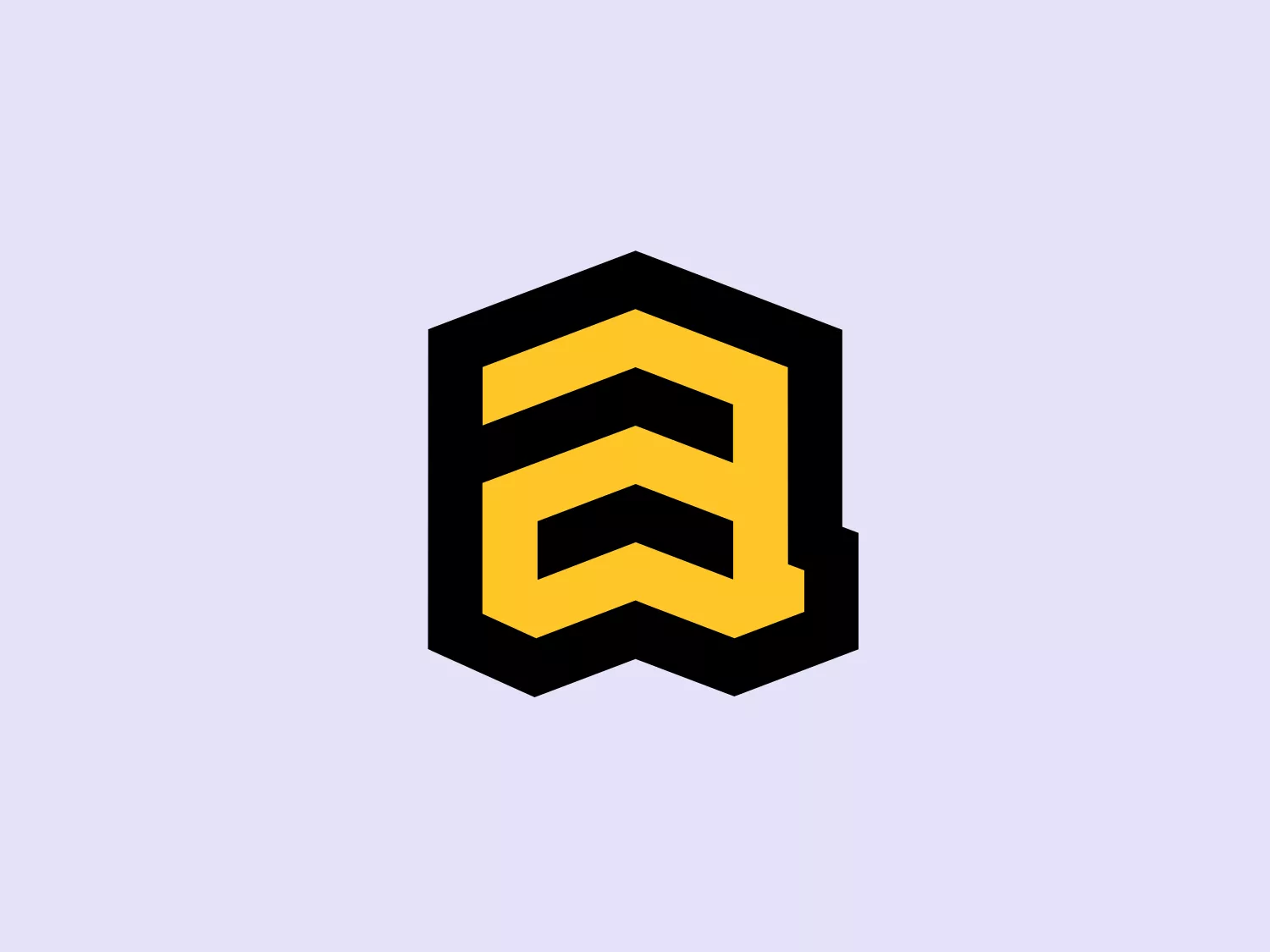The image of Arbeiter Brewing's logo consists of three stylized, interconnected chevrons in yellow, enclosed within a black hexagonal border. The bold, geometric design creates a sense of upward movement and progression, while the sharp angles and simplicity of the color palette give the logo a strong and dynamic feel, resembling a stylized arrow pointing upwards or steps leading to success.