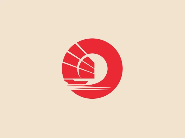 The OCBC Bank logo features a stylized representation of a sunset or sunrise, with radial lines emanating from a semi-circular horizon to form a segmented circle. There are varying shades of solid and outlined segments that suggest the sun’s rays spreading outward. Beneath this sun-like shape, there are two curved lines that could be interpreted as waves on water, creating a sense of a maritime theme. The design is encased within a larger circle. This simple yet bold logo uses a striking red color, giving it a modern and dynamic feel. It is characterized by clean lines and geometric forms, invoking a sense of warmth and movement. A suitable hexcode color for the background that complements this OCBC Bank logo is a soft and neutral tone, which would provide contrast without overwhelming the design.