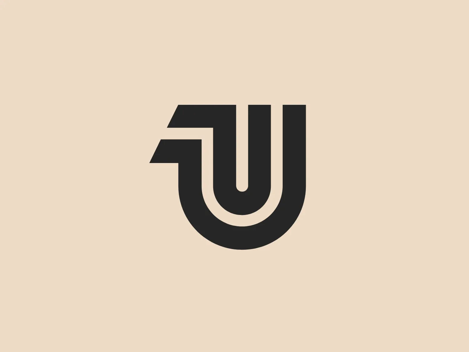 The Logo showcased here for United Pixelworkers consists of a bold, stylized letter "U" in a vibrant orange-red color. The design is modern and minimalistic, featuring clean lines and smooth curves that convey a sense of sleekness and efficiency. The character is made up of two distinct elements that are interconnected, suggesting a sense of unity and connection. The right side of the "U" extends upward into a pointed shape, giving the logo a dynamic and forward-moving appearance. This logo would stand out well against a muted background that doesn't compete with the vividness of the logo's color.