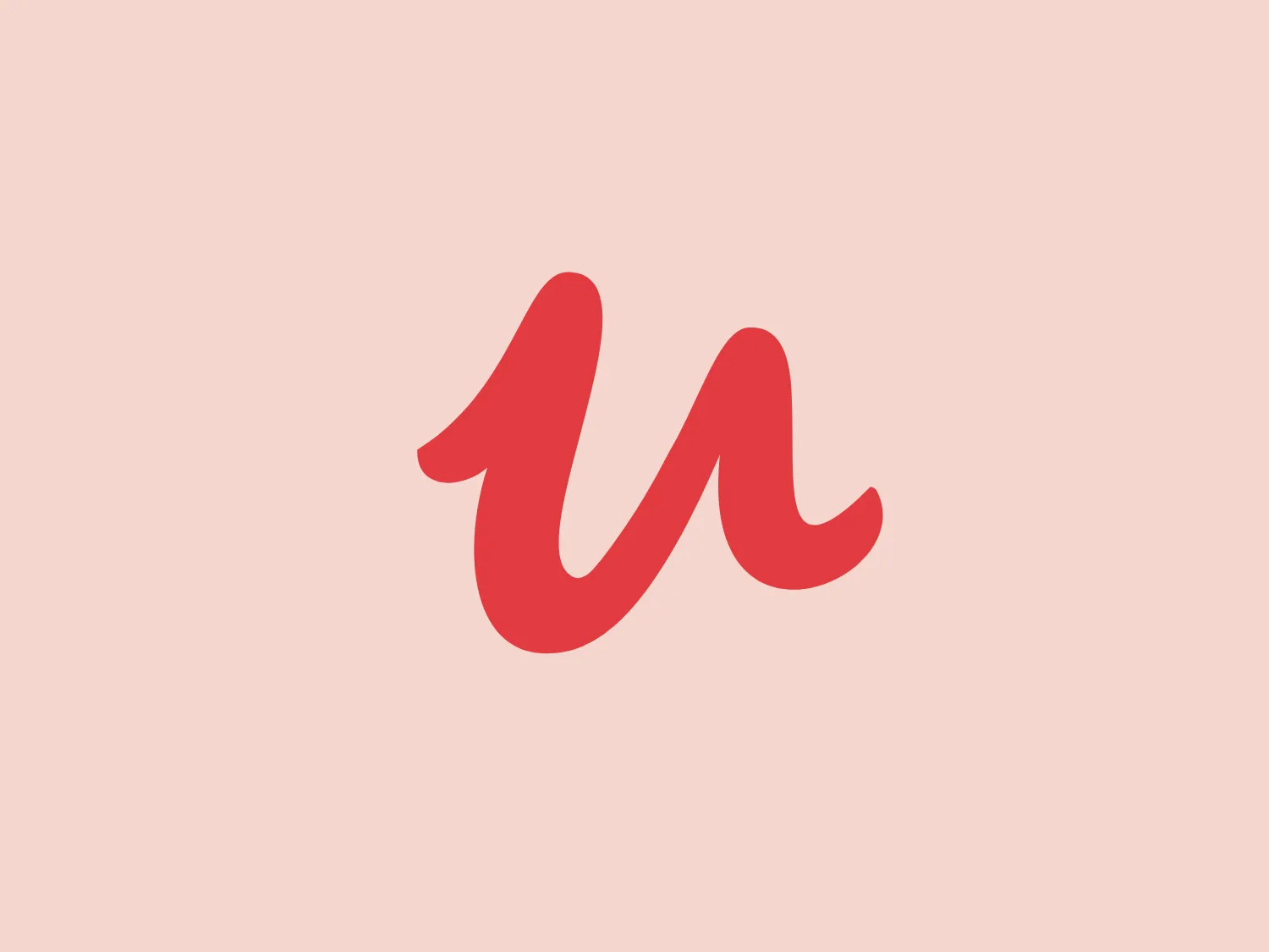 The Udemy logo features a solid, vibrant coral cursive-like design resembling a lowercase "u" or "n", with flowing lines and rounded terminals. The smooth, continuous form gives it a dynamic and fluid appearance, representing motion, connectivity, or a sense of personal touch.