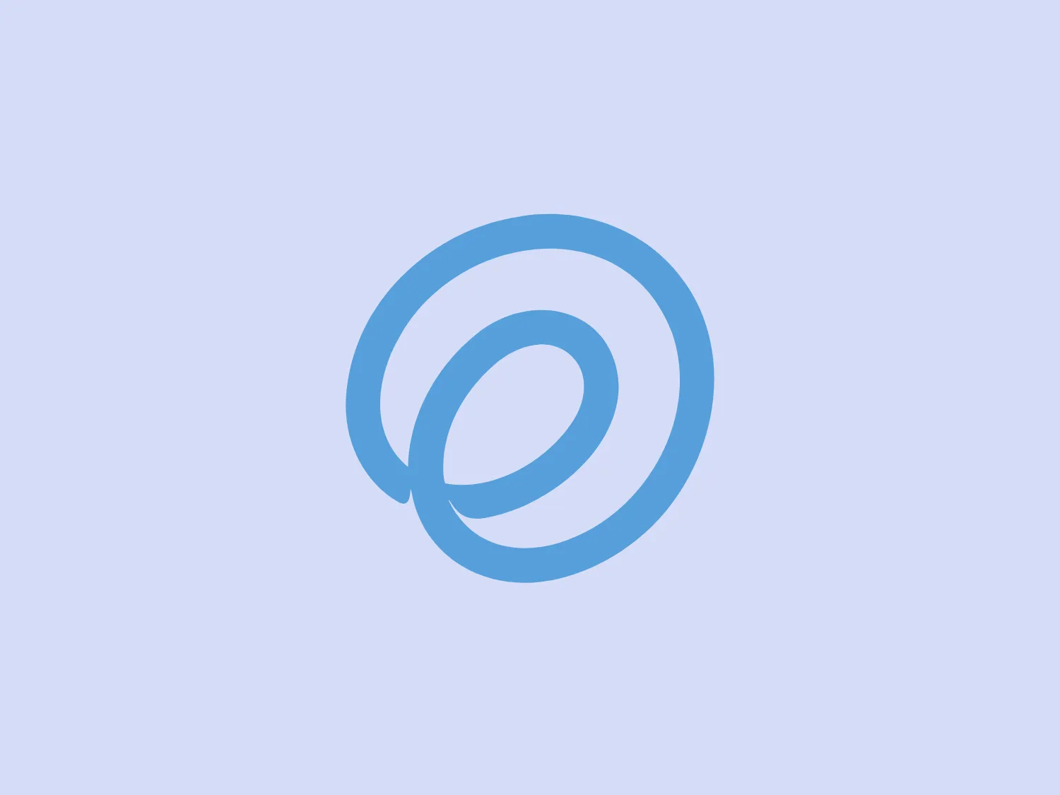 The Enerji logo is a simplistic, modern design featuring two concentric shapes. The primary shape resembles an abstract letter "O" with a gradient of sky blue, transitioning from light to dark. This shape is overlaid by a smaller, similarly styled crescent on the left, creating a sense of continuity and sleek connectivity. The balanced spacing between elements enhances the logo's professional appearance.