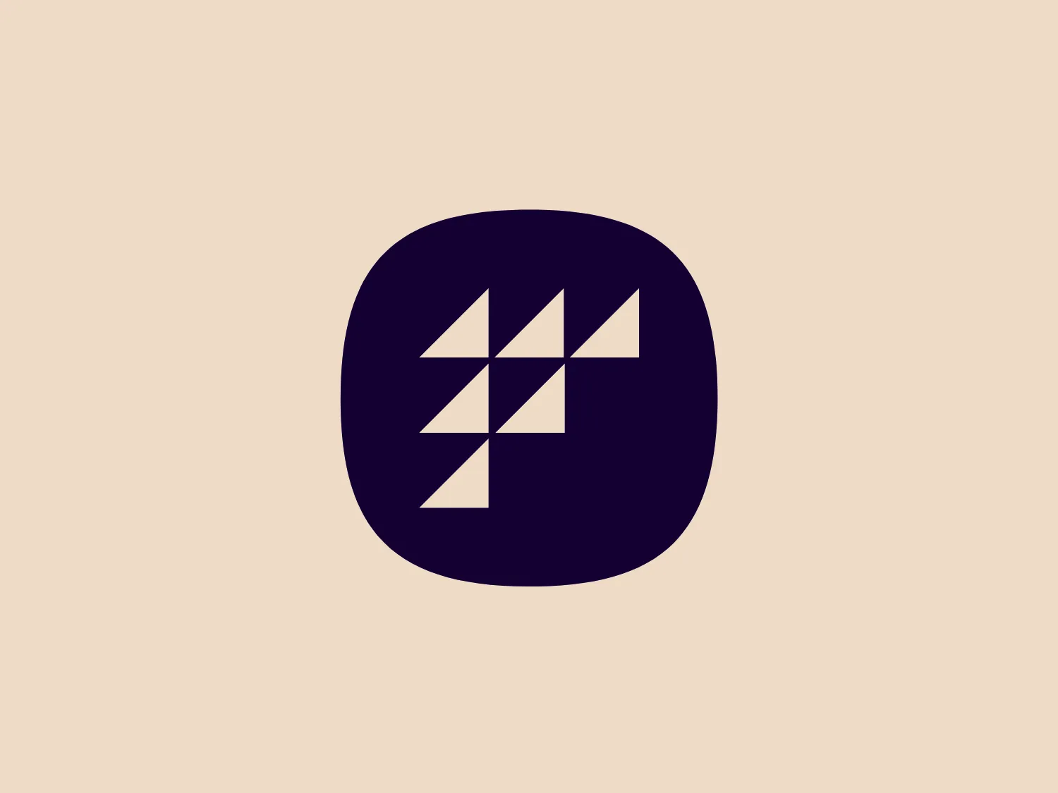 The Factory logo showcases a modern and minimalistic design with a stylized, geometric interpretation of lightning or arrow shapes in white against a deep purple, almost navy circle. It conveys dynamism, direction, and energy through sharp angles and an upward and rightward orientation, reflecting a tech or progressive vibe.
