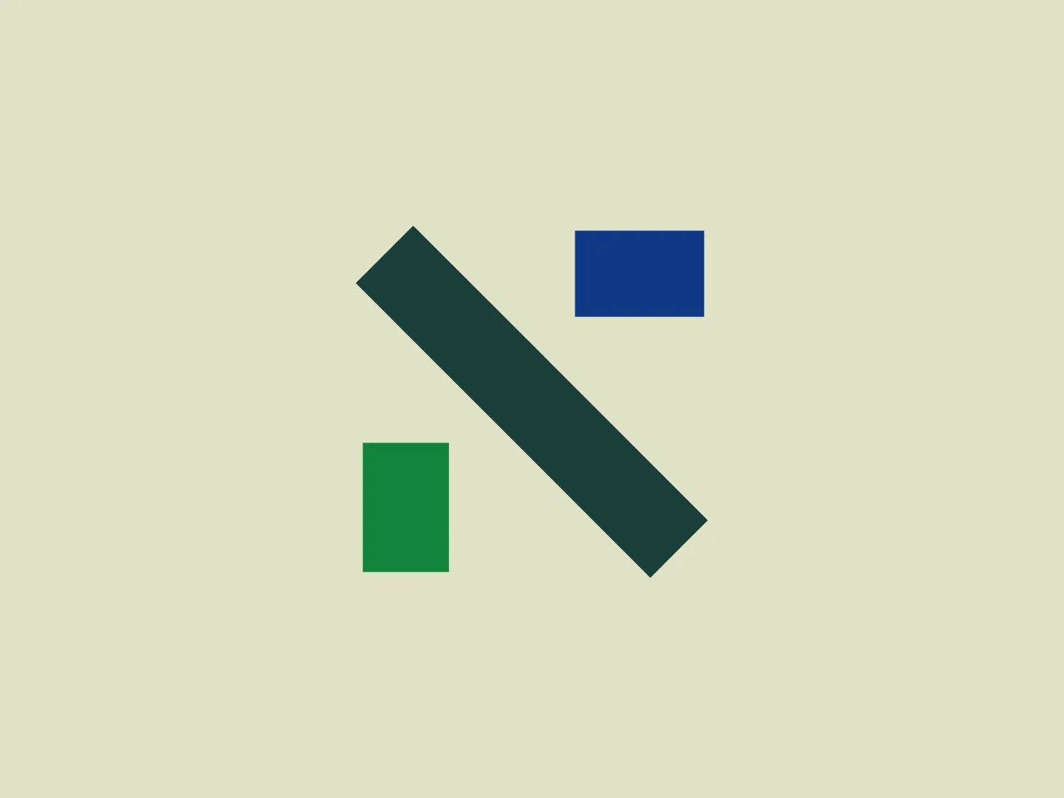 The Nemitek logo features three geometric shapes: a large dark green parallelogram tilted to the left, a medium-sized square in a slightly lighter shade of green, and a small rectangle in a solid blue color. These shapes are arranged asymmetrically, creating a dynamic sense of balance. The overall design aesthetic is minimalist and modern, with a sophisticated use of negative space.