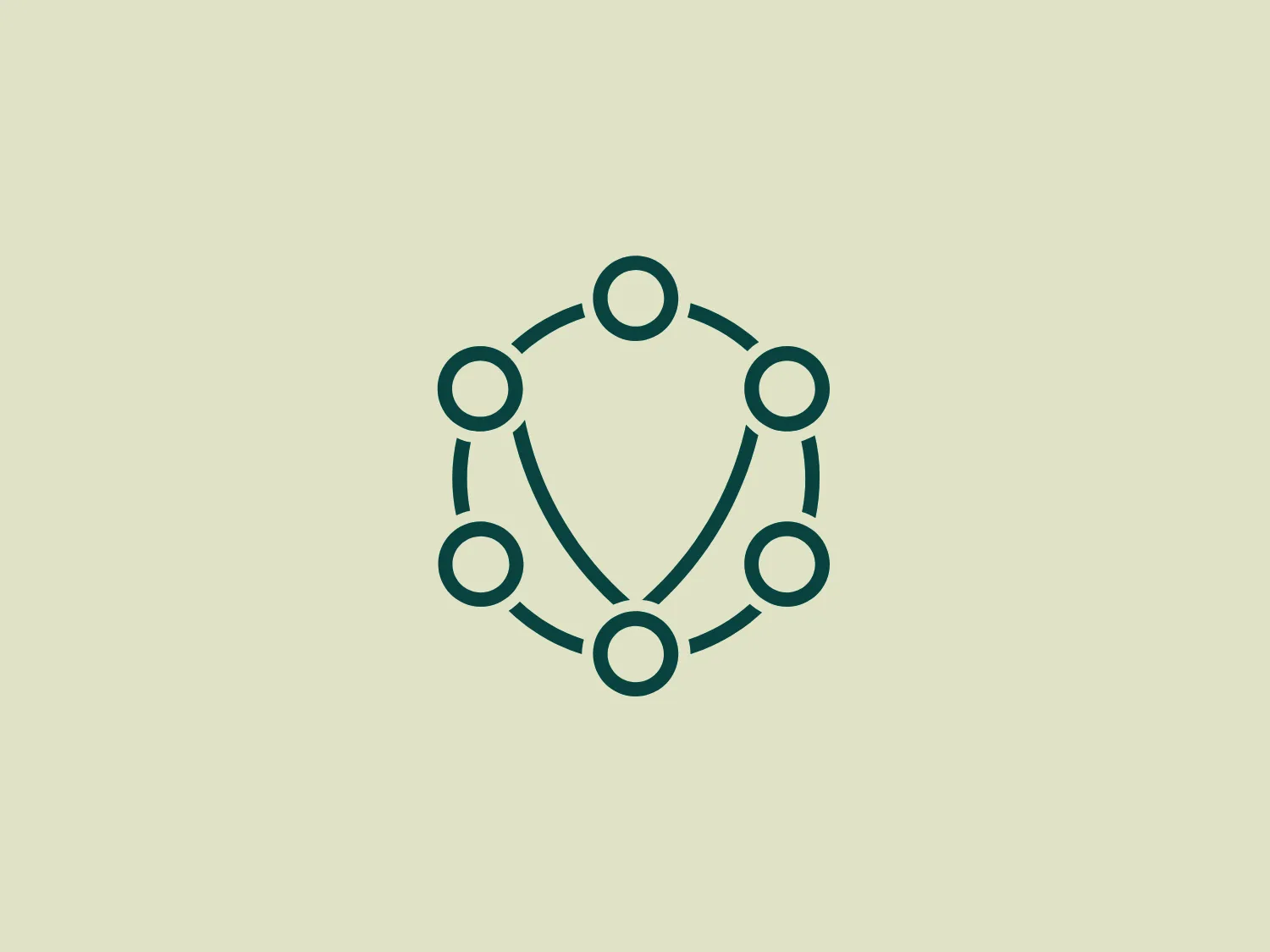 The New Vector logo is a stylized circular emblem composed of interconnected lines and nodes, forming a network-like structure. The central shape resembles a shield or a modified diamond, suggesting protection or a hub. The lines are thin and elegant, while the nodes are solid, contrasting circles that imply connection points, data interchange, or network functionality. The overall design aesthetic is modern, clean, and minimalistic, conveying technology, unity, and dynamic interactivity. The logo employs a single color, a bold teal hue, which adds to the contemporary vibe.