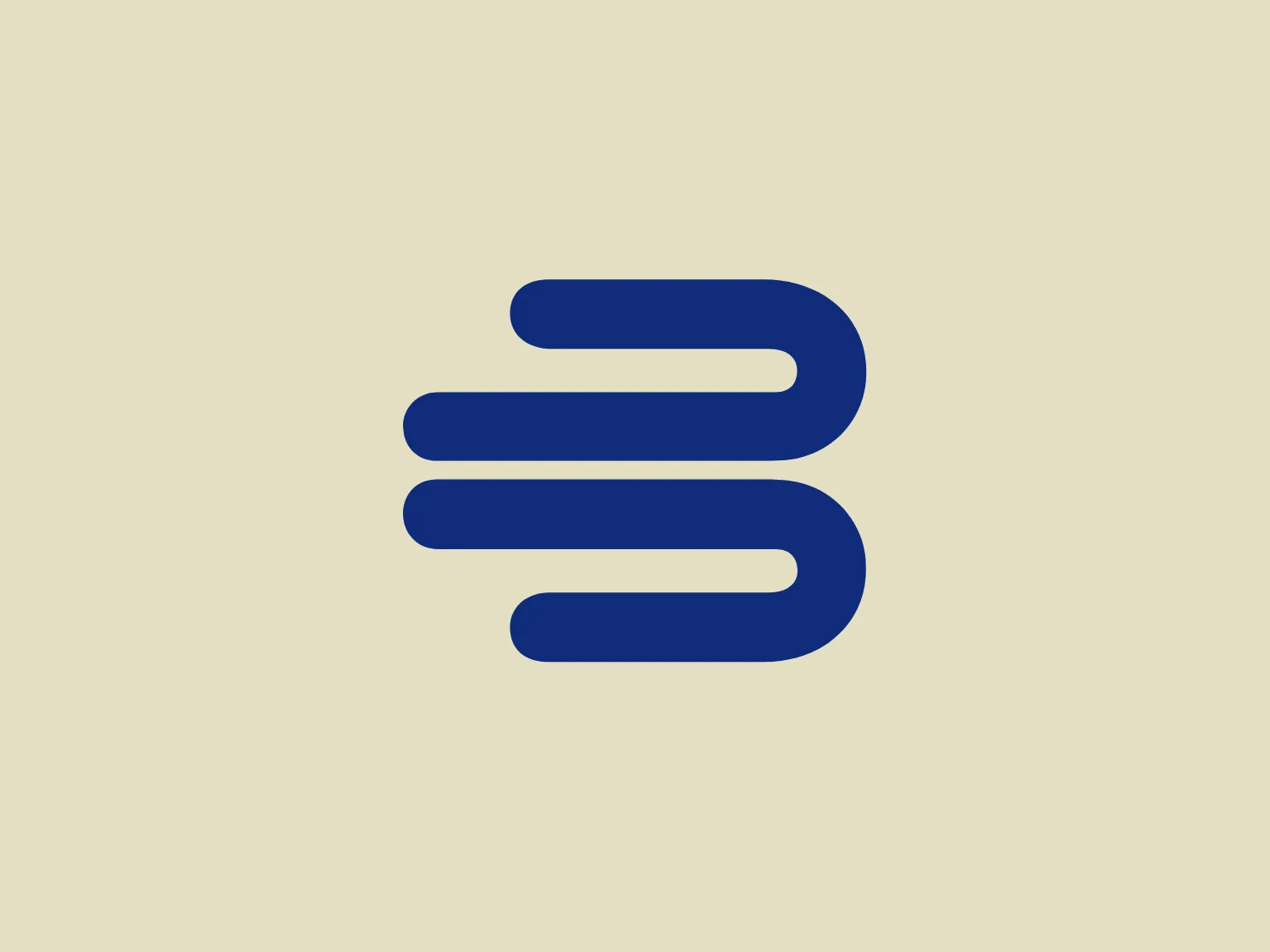 The Bauerfeind logo is a stylized, abstract letter "B" designed with three solid, bold stripes that curve and overlap to form the character, all set in a deep, vivid blue with a matte finish. The stripes vary in width, adding a dynamic quality to the design. The thickness of the lines and the rounded edges suggest approachability and a tech-friendly image. The logo has a clean and contemporary aesthetic, making it versatile for various applications. Considering the logo's color and design, a neutral background that complements its modern feel would be ideal.