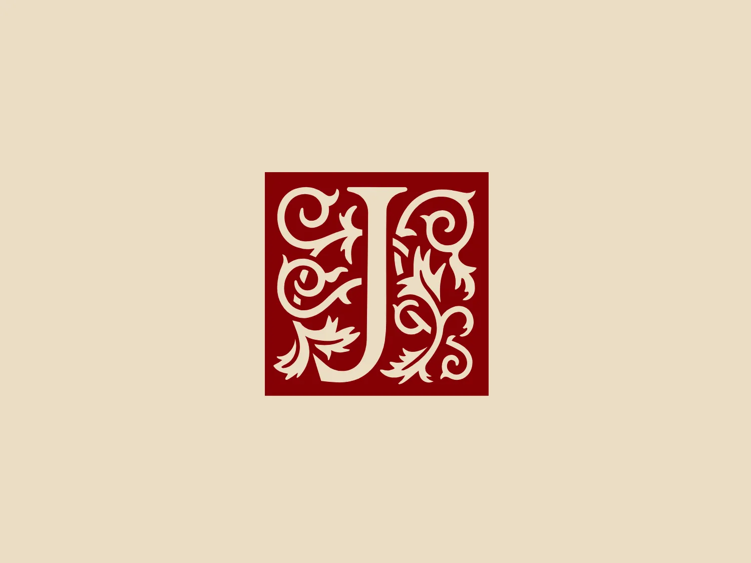 The JSTOR logo features an intricate, symmetrical design reminiscent of classic filigree, with swirling elements and leaf-like motifs that combine to form the letter "U". Rendered in a bold, white color set against a deep red square background, the pattern is elegant and ornamental with a formal appearance. The design conveys a sense of traditional luxury and could be associated with regal or historical themes due to its decorative complexity and style.