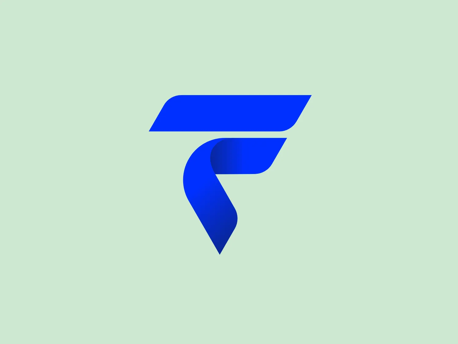 The Fundview logo features a stylized, abstract design with two elements that evoke a sense of dynamic movement. It is composed of a flat, vibrant blue color, consisting of sleek, angular shapes interacting with each other. The upper shape is rectangular with a slanted end, while the lower shape spirals underneath it, suggesting a ribbon or a wing in a fluid, ascending motion. The straight lines and sharp angles contrast with the smooth curve, creating a modern and futuristic feel. The logo's simplicity allows it to be versatile and easily recognizable.