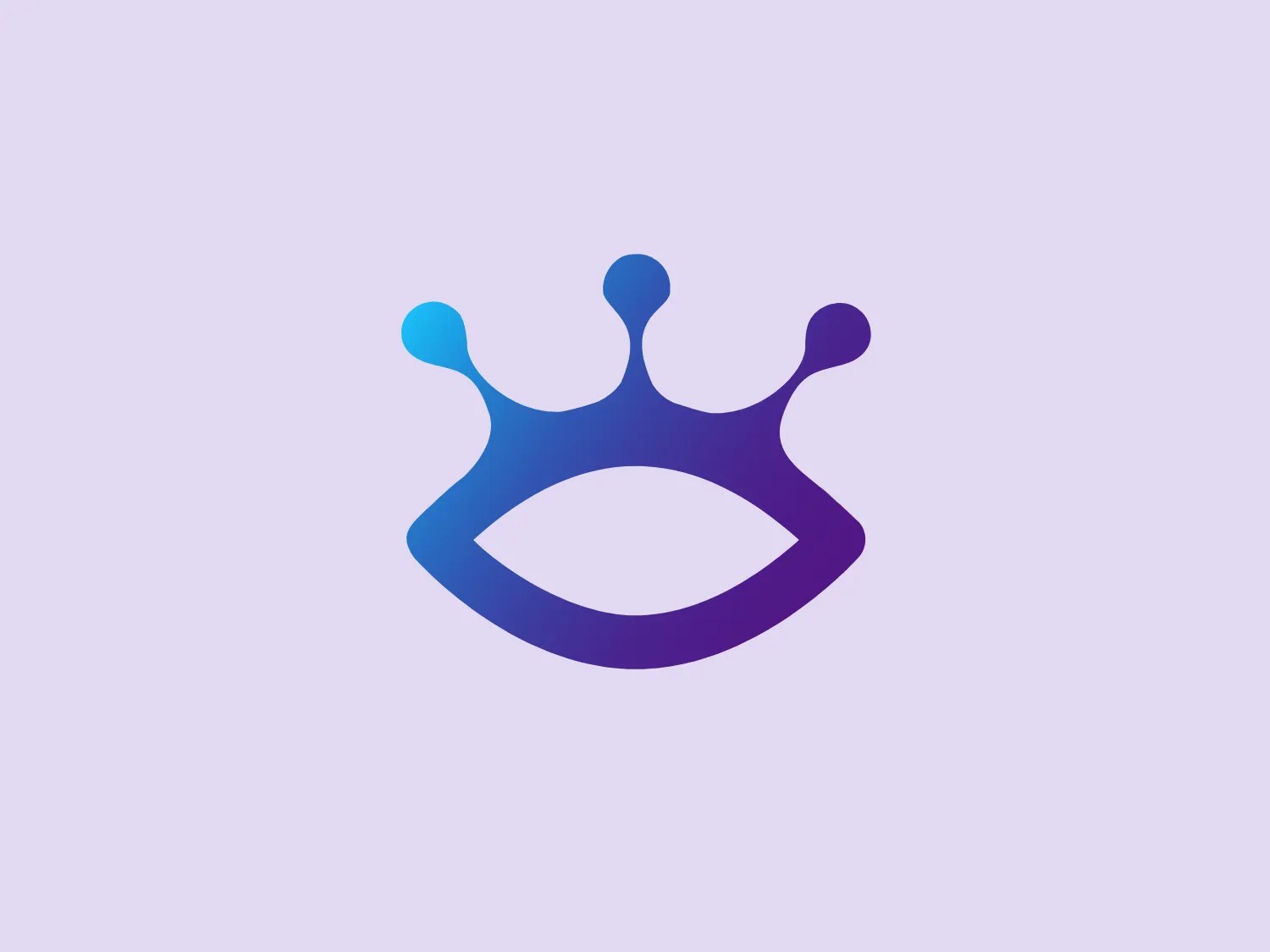 The Oculisa logo features a stylized crown intertwined with an eye shape, creating a sense of royalty and vision. The design showcases a seamless gradient of rich blue, vivid purple, and soft violet, giving it a modern appearance. The crown has three rounded peaks, resembling droplets or a royal crown, while the eye shape adds a contemporary twist, appealing to a tech-savvy or fashion-forward audience.