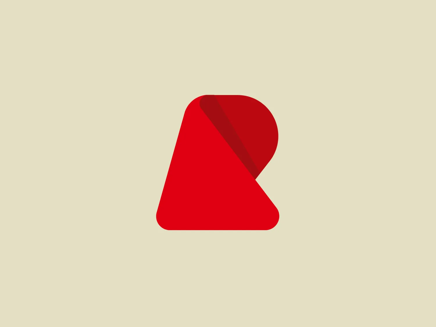 The Replay logo showcases a stylized, abstract shape resembling a red play button or directional arrow with a unique twist. The bold, deep red color with a gradient effect provides depth and dimension. The modern and minimalist design features clean lines and a smooth curve on one side, contrasting with a sharp point on the other for a dynamic and forward-moving feel. A subtle shadow or overlay on the top right edge adds complexity to the otherwise simple geometric form.