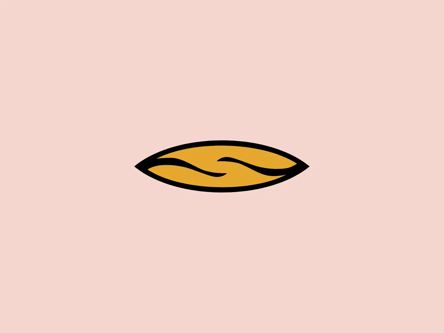The Smith Optics logo features a stylized eye with abstract design elements. Bold, black outlines create the overall shape of an eye, filled with a striking golden-yellow color. The design within the eye looks like a fluid, wave-like pattern that adds a sense of movement and modernity to the image. With no additional text or detail, the logo has a minimalist and contemporary feel. This aesthetic could be suitable for a range of applications from fashion brands to creative studios seeking a sleek and simple visual identity.