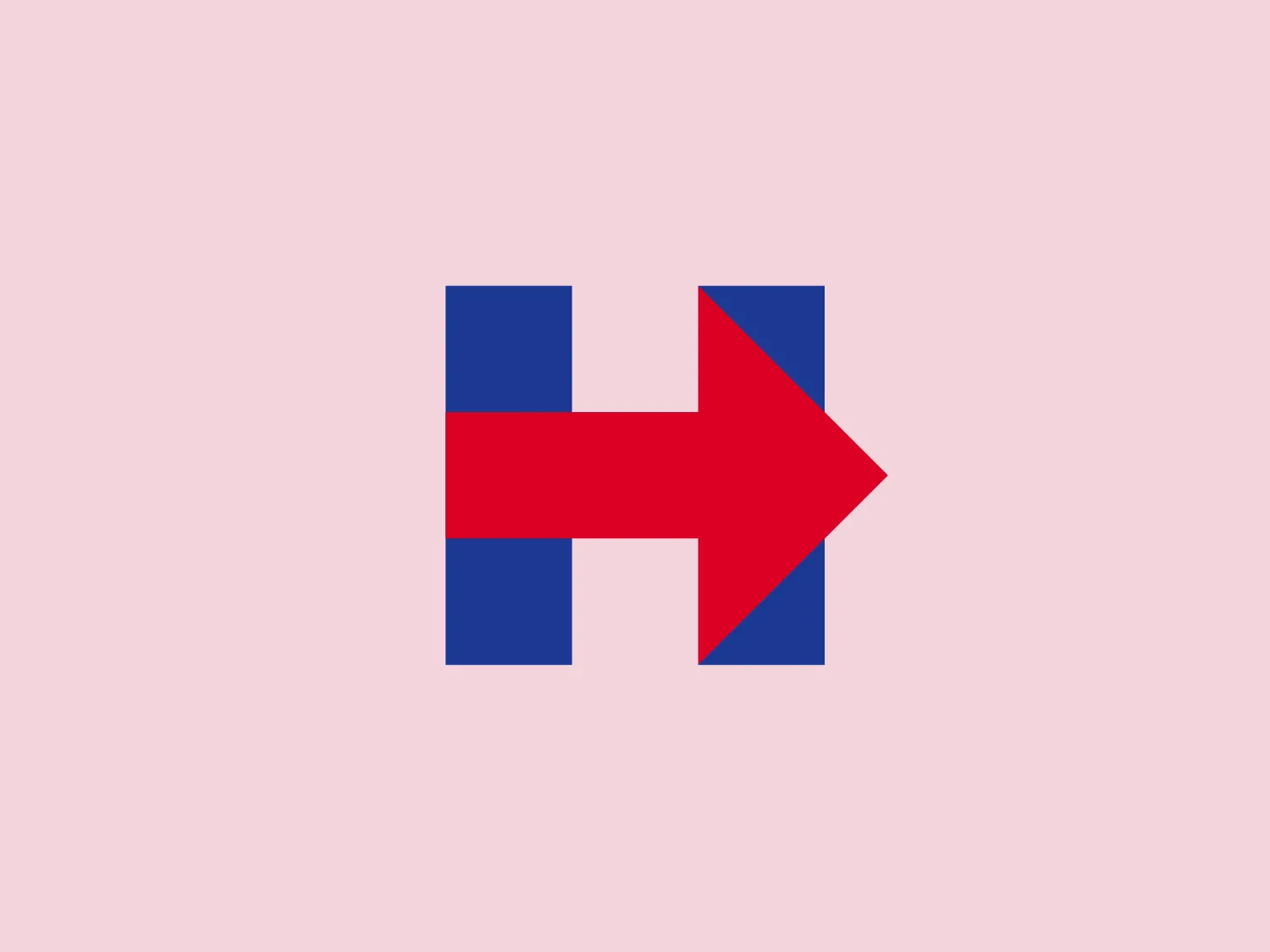 The logo features a strong geometric design with two vertical rectangles in deep blue, accented by a bold, rightward-pointing arrow in vibrant red. The rectangles serve as a stable background for the dynamic arrow, symbolizing progress and movement. The arrow bisects the rectangles, representing forward motion and breaking through barriers. The overall design is modern and minimalist, conveying efficiency, strength, and purposeful action. The use of primary colors enhances the logo's striking visual impact.