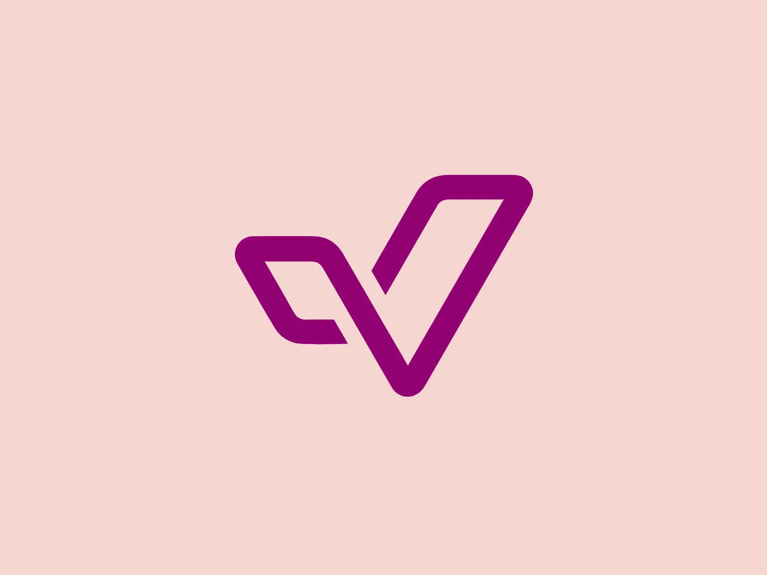 The logo for Vancive depicts a stylized, abstract representation of the letter "V," formed by two diagonal strips that converge to create a sharp point at the bottom right. Resembling a check mark or a tick, this design evokes feelings of positivity, correctness, and completion. With its modern, minimalist aesthetic and rounded corners, the logo exudes a friendly and approachable vibe. The vibrant deep purple color choice communicates creativity, luxury, and sophistication, while creating a striking contrast against softer backgrounds.