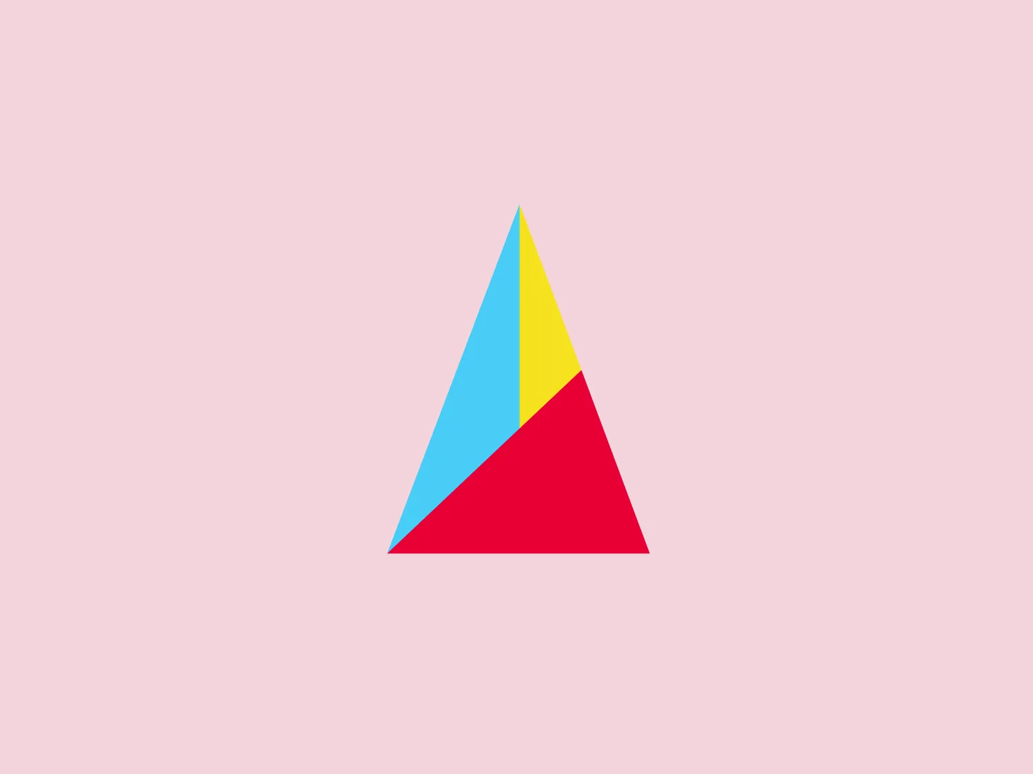 The Arcade Studio logo is a simple geometric design consisting of a right-angled triangle with a bold, flat color palette. One half of the triangle is split vertically, featuring a sky blue on the left and a vibrant, golden yellow on the right, while the bottom half displays a solid, rich red color. The juxtaposition of primary colors gives the logo a bold and dynamic appearance, suggesting energy and creativity. The overall design aesthetic is minimalistic and modern, with no gradients or additional embellishments, which makes it versatile for various applications.