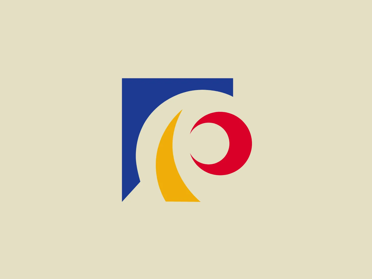 The logo for Printing Industries of America features an abstract, dynamic design composed of geometric shapes in bold primary colors. On the left, a dark blue square with a notch cut out anchors the composition. Flowing from this square is a stylized figure that bends inward, comprised of a golden-yellow crescent and a white arc, suggesting movement or rotation. The central figure curls around a bright red circle, which seems to represent a focal point or an integral element of the design. The use of primary colors—blue, yellow, and red—suggests simplicity and directness, while the crisp white lines and spaces provide contrast and visual breathing room. The overall design has a modern, energetic feel that conveys innovation and efficiency.