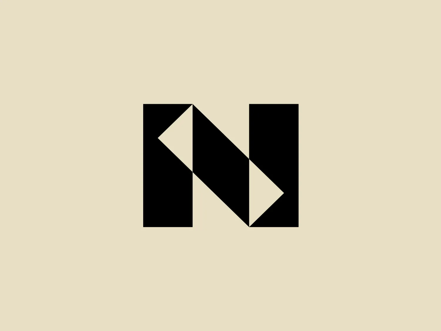 The Numbers Protocol logo features a stylized letter 'N' composed of geometric shapes: two black parallelograms and a white triangle that visually divides the 'N' into two distinct parts, creating a sense of depth and dimensionality. The sharp angles and bold contrast between black and white give the logo a modern and dynamic appearance. The simplicity of the design allows for versatility in various applications. Given the stark black and white of the logo, a subtle background color that doesn't compete for attention would be ideal.