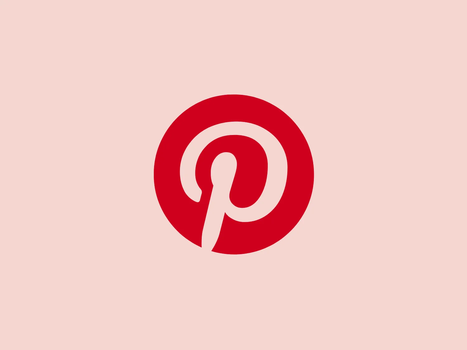 The Pinterest logo features a stylized letter "P" that resembles a pushpin, set in a bright, warm shade of red. The circular swirl leading into a straight line mimics the shape of a pin, highlighting the platform's function for collecting and sharing ideas visually. The design is contemporary and minimalistic, with a bold color that makes it easily recognizable.