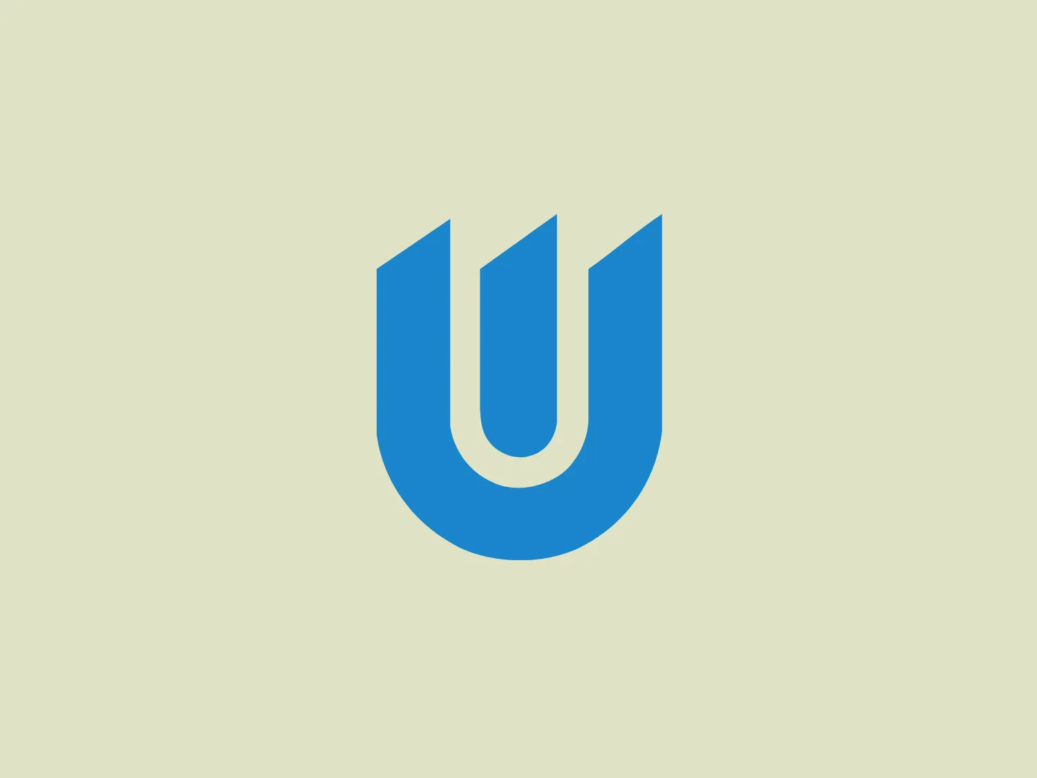 The Uddeholm logo is a simple, modern emblem that includes a stylized letter 'U'. The letter is depicted in a bold, sans-serif typeface with a deep curve at the bottom, giving it an almost shield-like appearance. The design is flat with no gradients or shadows, and it is presented in a vibrant, solid blue color. This crisp design gives the logo a professional and dynamic feel, suggesting reliability and forward-thinking. The distinct cut in the lower part of the 'U' adds a unique touch that could imply connectivity or a missing piece that the brand fills.