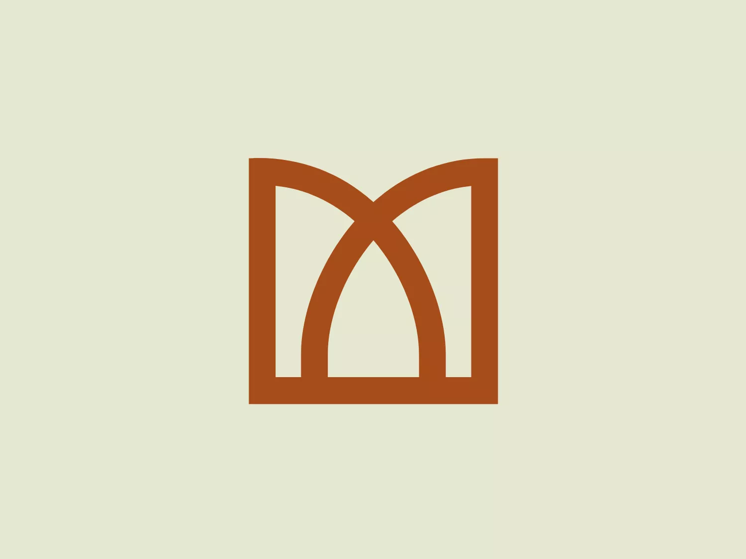 The Masons of Yorkshire logo features a minimalist, geometric design with brown outlines forming an abstract shape. At its core, the logo incorporates a stylized "M" that resembles an arch or gateway due to the converging lines. Enclosed within a square border with rounded corners, the design seamlessly integrates with various color palettes due to the absence of a background. Despite its simplicity, the logo conveys a sense of stability and openness, with thick and uniform lines contributing to its modern and clean appearance.