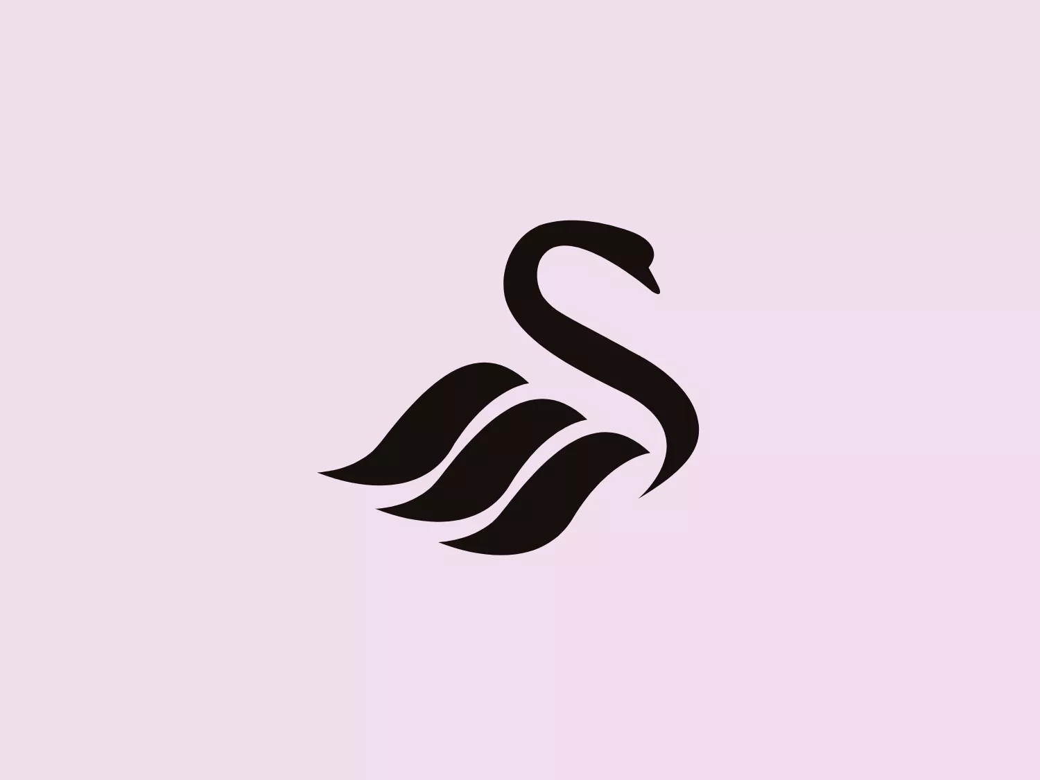 The Swansea City AFC logo features a stylized swan with flowing, abstract lines that give the impression of grace and elegance. The design is minimalist, using a single color—black—against a white background to create a strong visual contrast. The swan's body is depicted with three undulating lines that resemble waves or layers, and the neck curves smoothly into a refined head and beak. The logo emphasizes fluidity and a modern aesthetic, making it suitable for a luxury brand or a company associated with beauty or tranquility. Given its monochromatic color scheme and sophisticated design, a soft background color would complement it well.