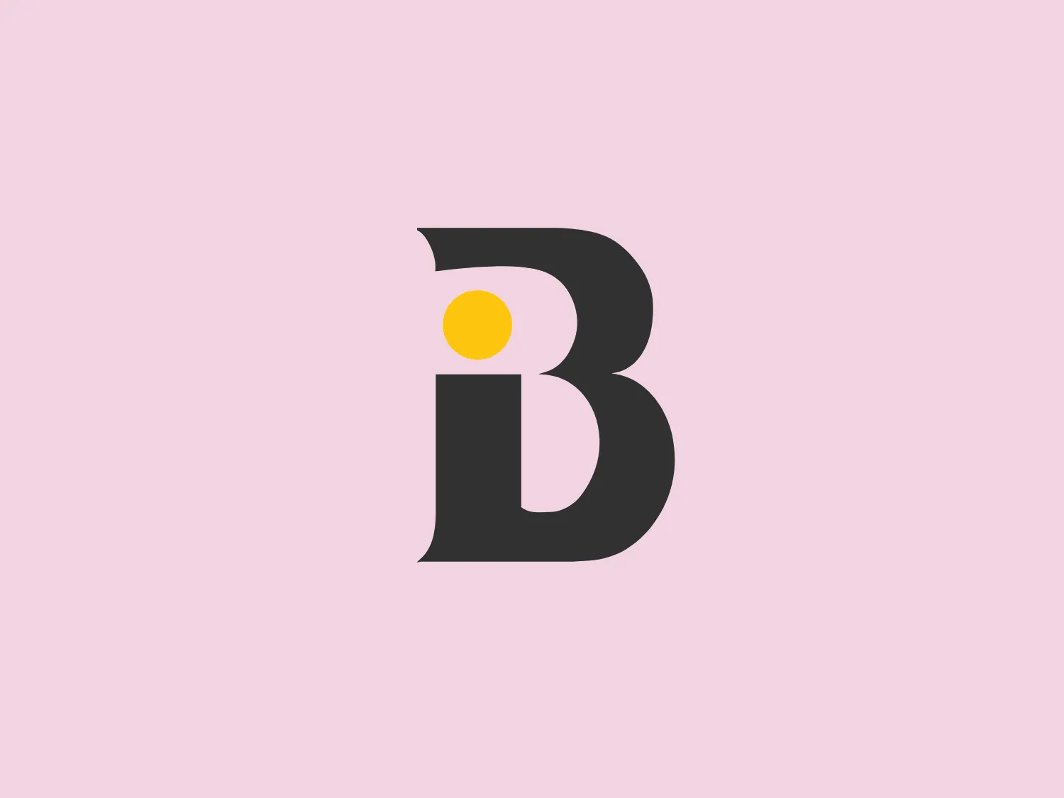 The Banke logo features a modern, minimalist design with a stylized letter 'B'. The main body of the letter is dark gray, and there's a striking contrast with a bright yellow dot placed near the top inner curve, suggesting the letter 'i' or providing a visual accent. The 'B' is bold with a clean sans-serif font, which gives it a contemporary and professional appearance. The letter has smooth curves and straight lines that balance well together, creating a visually appealing and easily recognizable brand mark.