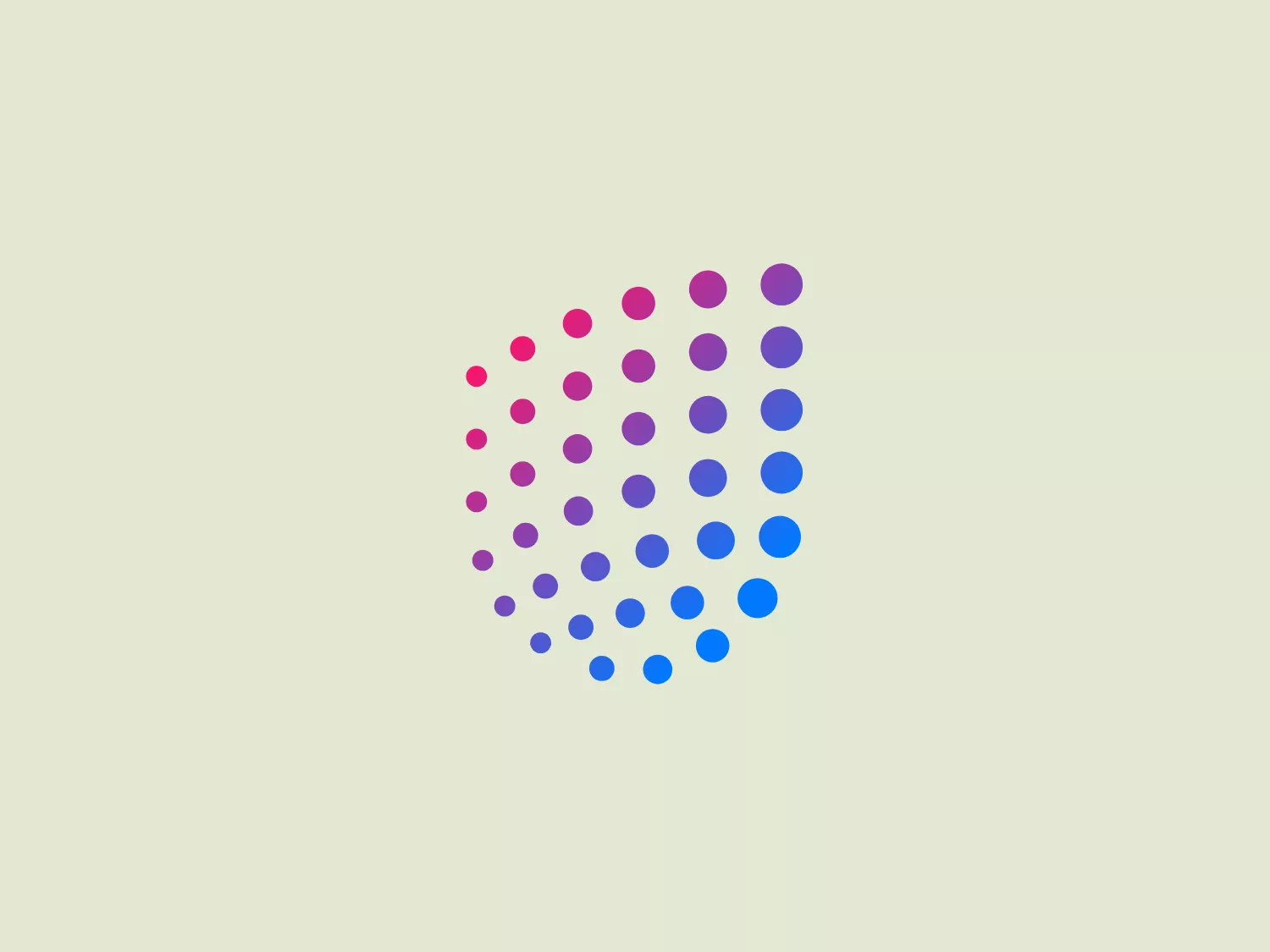 The Ubex logo features a grid of circles forming a partial, stylized rendition of a sphere. Graduated in size and transition smoothly in color, the circles start from a deep magenta on the top left, moving through shades of purple, and ending in a vibrant blue on the bottom right. This dynamic and modern aesthetic implies motion, transformation, or technology. The gradient of colors is set against a plain, white background, making the colors pop and giving the logo a clean and contemporary feel.