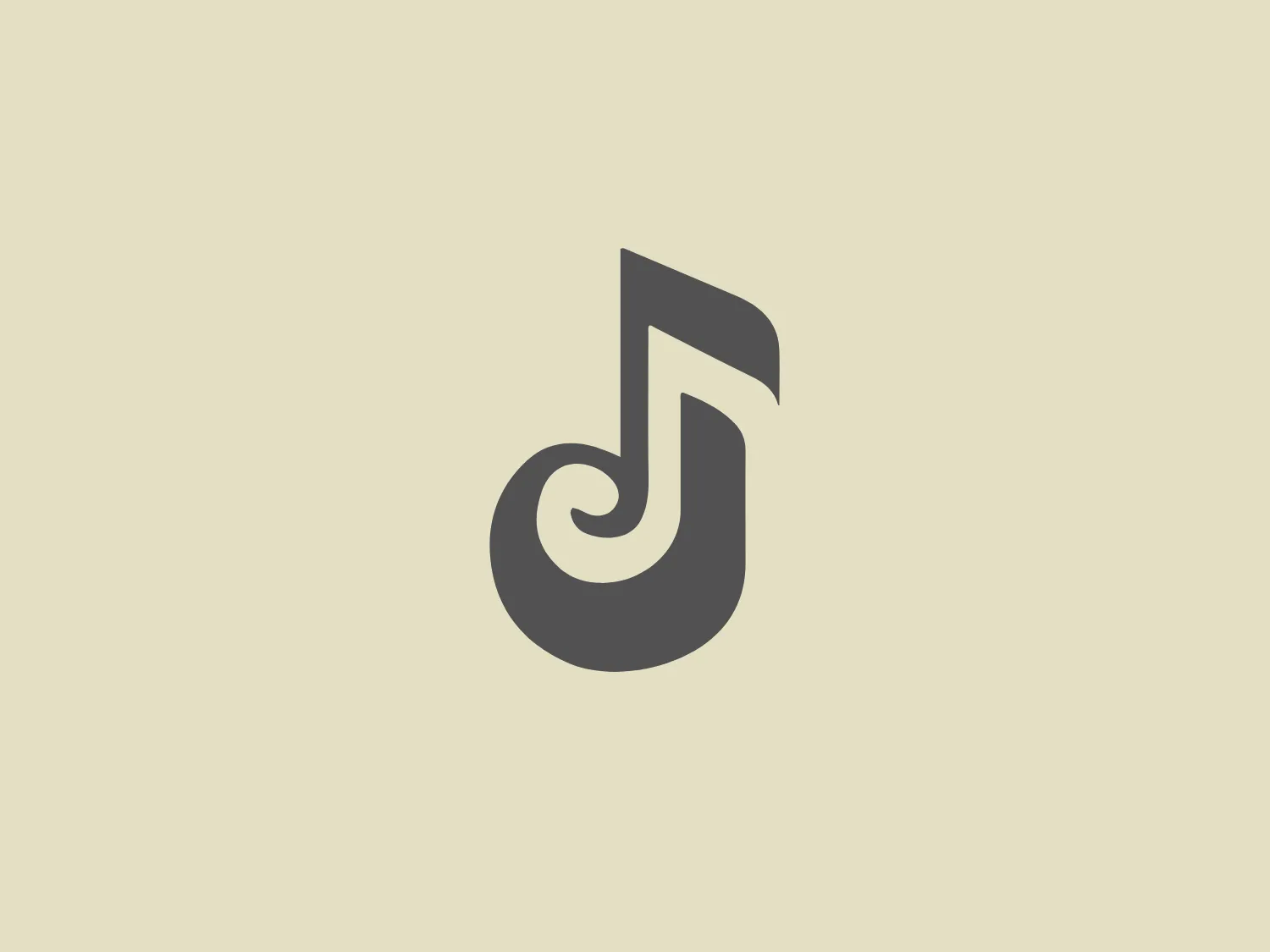 The logo for Jazz School Online features a modern and stylized representation of a musical note, specifically an eighth note (quaver). The design utilizes curved lines to create a fluid and dynamic sense of movement, combining elements of a musical note and a spiral. The soft, pastel teal color evokes a sense of calmness and innovation, making it versatile and contemporary.