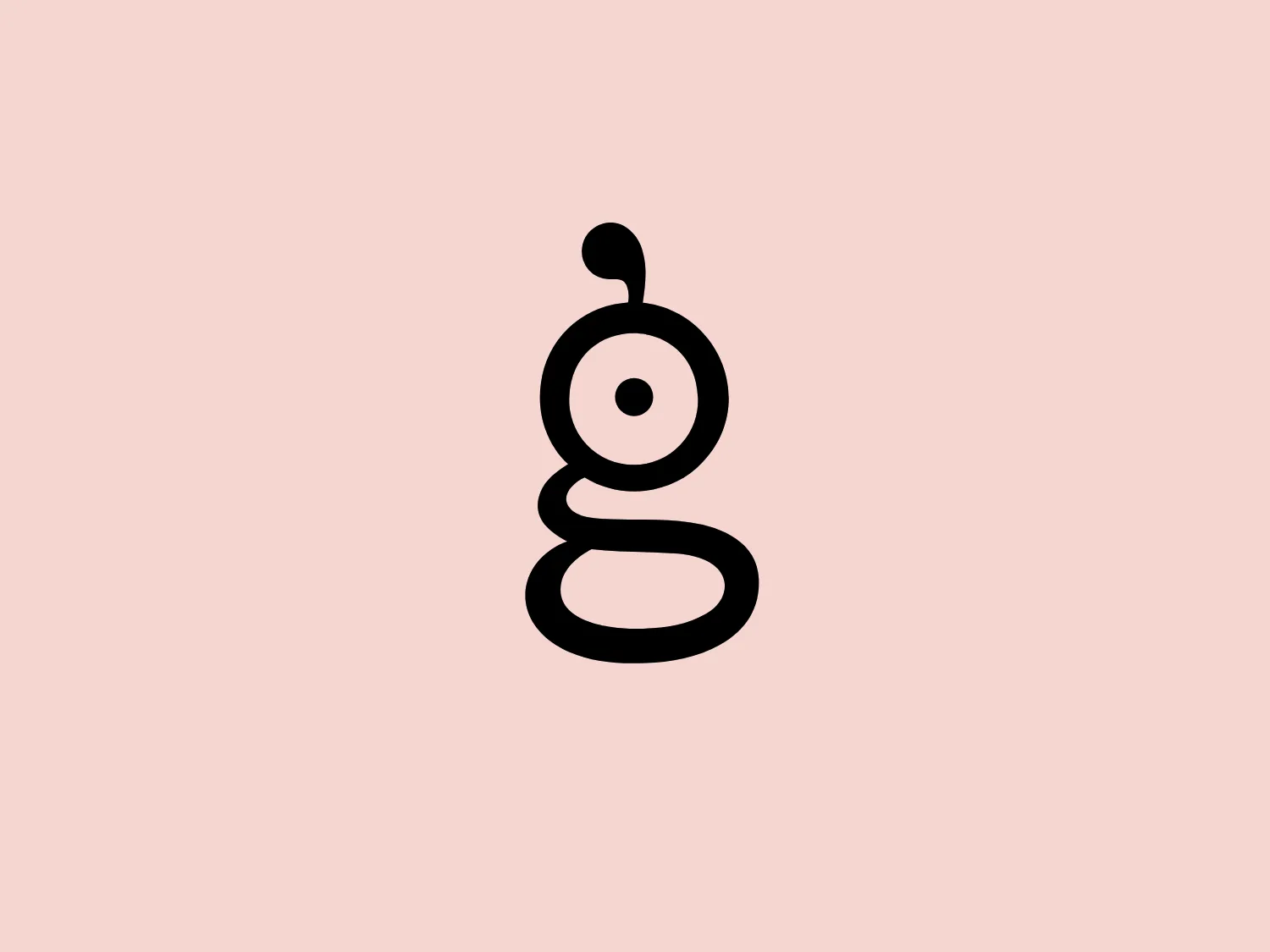 The Logo for GeoCities is a monochrome design featuring a stylized lowercase 'g' or 'q' with a playful twist. It combines geometric and curvilinear elements, with a solid circle for the "head" or "dot," which sits atop a wavy, serpentine vertical stroke that forms the body of the letter. The tail of the letter curls inward, creating an organic feel. The overall design aesthetic is minimalistic, modern, and appears to be friendly and approachable. The logo's use of negative space and strong, bold lines would stand out particularly well against a simple, subdued background.