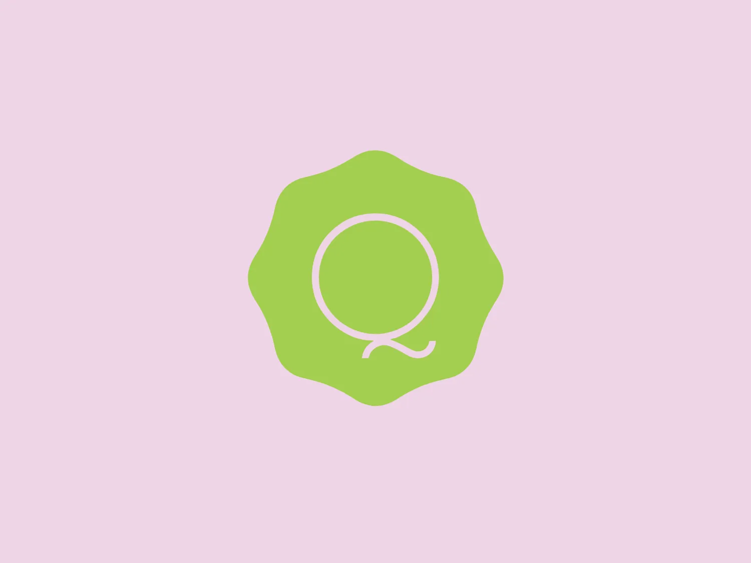 The Quomi logo showcases a lime green, stylized, abstract emblem resembling a flower or seal, consisting of eight rounded points surrounding a central circle. Inside the circle is a white lowercase "q" with a distinctive tail blending into the emblem's edge, conveying connectivity and movement. The modern lowercase font complements the overall shape and features soft, rounded edges. The color palette focuses on the contrast between soothing green and clean white, presenting a fresh, creative, friendly, and approachable aesthetic.
