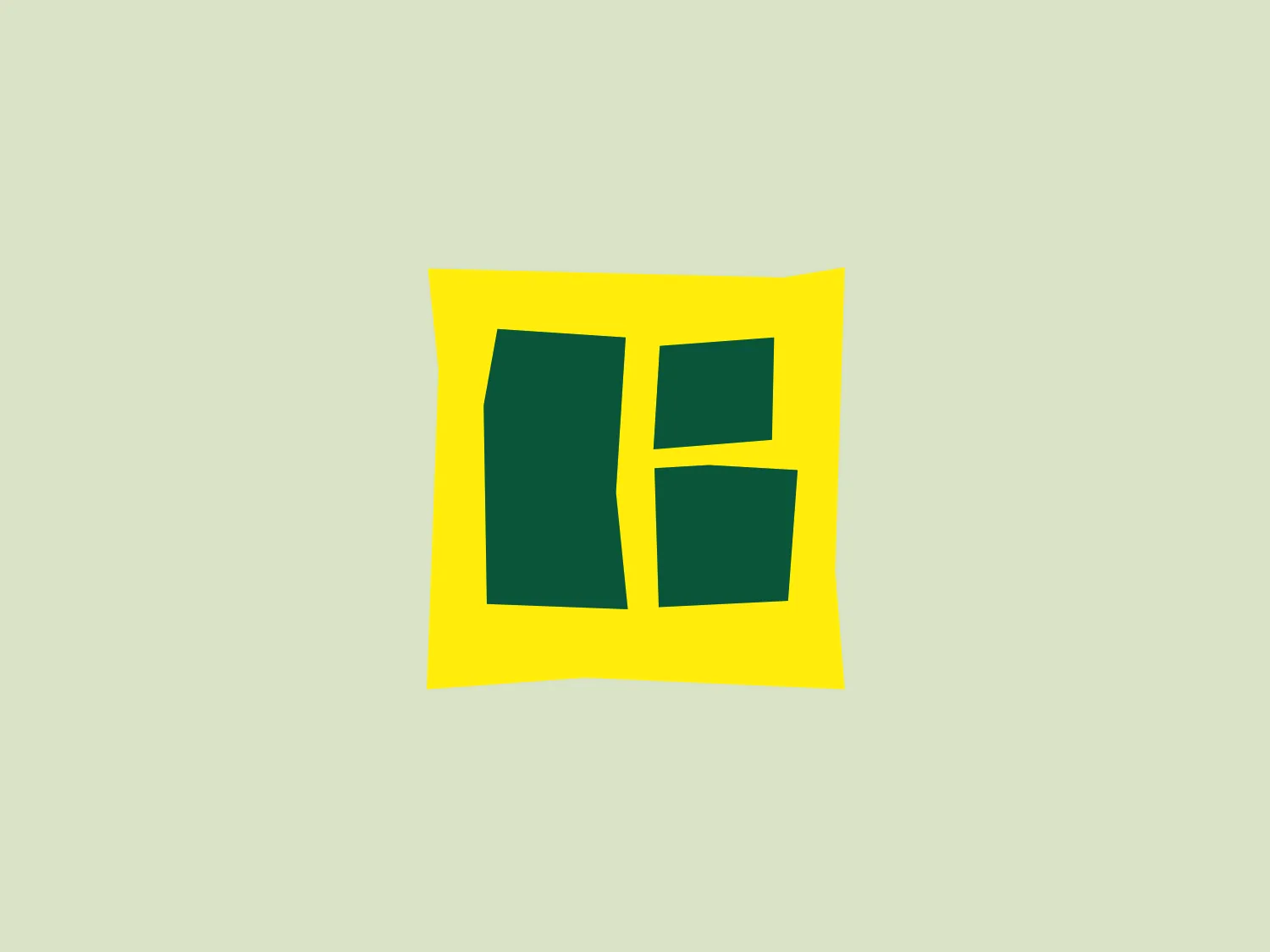 The Beamix logo features a bold and abstract design with two green shapes against a vibrant yellow square background. The stylized letter "E" shape creates a sense of asymmetry and modernity, exuding energy and a youthful vibe with its deep green hue. The limited color palette and geometric forms establish a memorable visual identity.