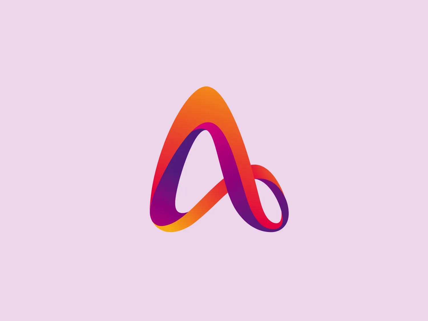 The logo for Adelaide Airport features a stylized letter "A" represented by a fluid, infinity-loop-like shape, giving it a modern and dynamic appearance. The design transitions from a vibrant orange at the top, through a warm pink in the middle, to a rich purple at the bottom, creating a sleek, contemporary feel. The soft curves and smooth gradient convey a sense of movement and progression, lending itself to a sense of accessibility and friendliness.