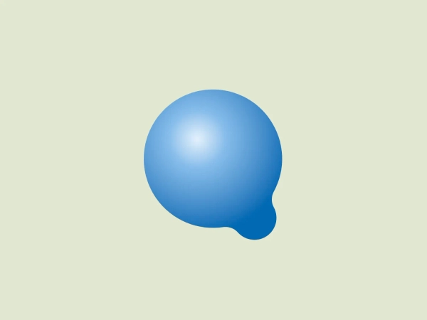 The Quantitative Biology Center logo depicts a stylized, abstract shape resembling a speech bubble or a fluid, organic blob. It is comprised of a gradient of blue shades, with the color transitioning from a deep, vivid blue at the bottom to a lighter, more sky-blue hue at the top. This gives it a sense of depth and vibrancy. The right edge of the shape curls slightly inward, adding to the dynamic and modern feel of the design. Given the cool tones of the logo, a background that complements it without overshadowing its impact would be ideal.