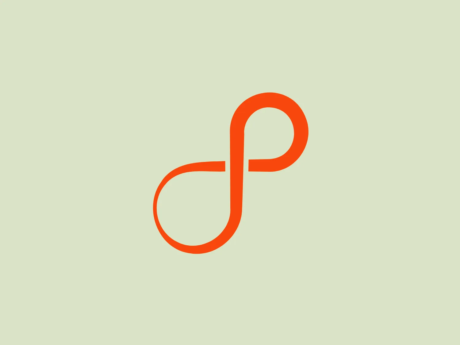 The persistent logo features a bold, stylized letter "d" in a bright orange color with a hint of vermilion. The design consists of two intertwined elements: a closed loop that emulates the letter's curved stem and an open loop suggesting the ascender of the "d". The shapes combine organically, suggesting fluid motion and a sense of continuity, creating a modern and minimalistic aesthetic with a dynamic feel. The logo would stand out sharply against a subtle background, and a cooler background would complement the vibrant orange color, providing a pleasing contrast and ensuring the logo remains the focal point.
