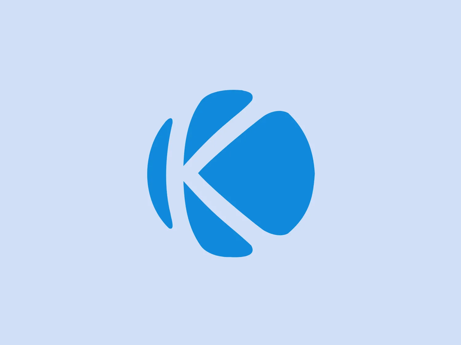 The Kar Beton logo features a stylized, abstract blue mark with circular and swooping elements. The segmented circle or sphere appears dynamic, with a thick white line slicing through it to create asymmetrical segments, giving it a modern and energetic appearance. A narrow white crescent further enhances the impression of movement or connectivity within the design.