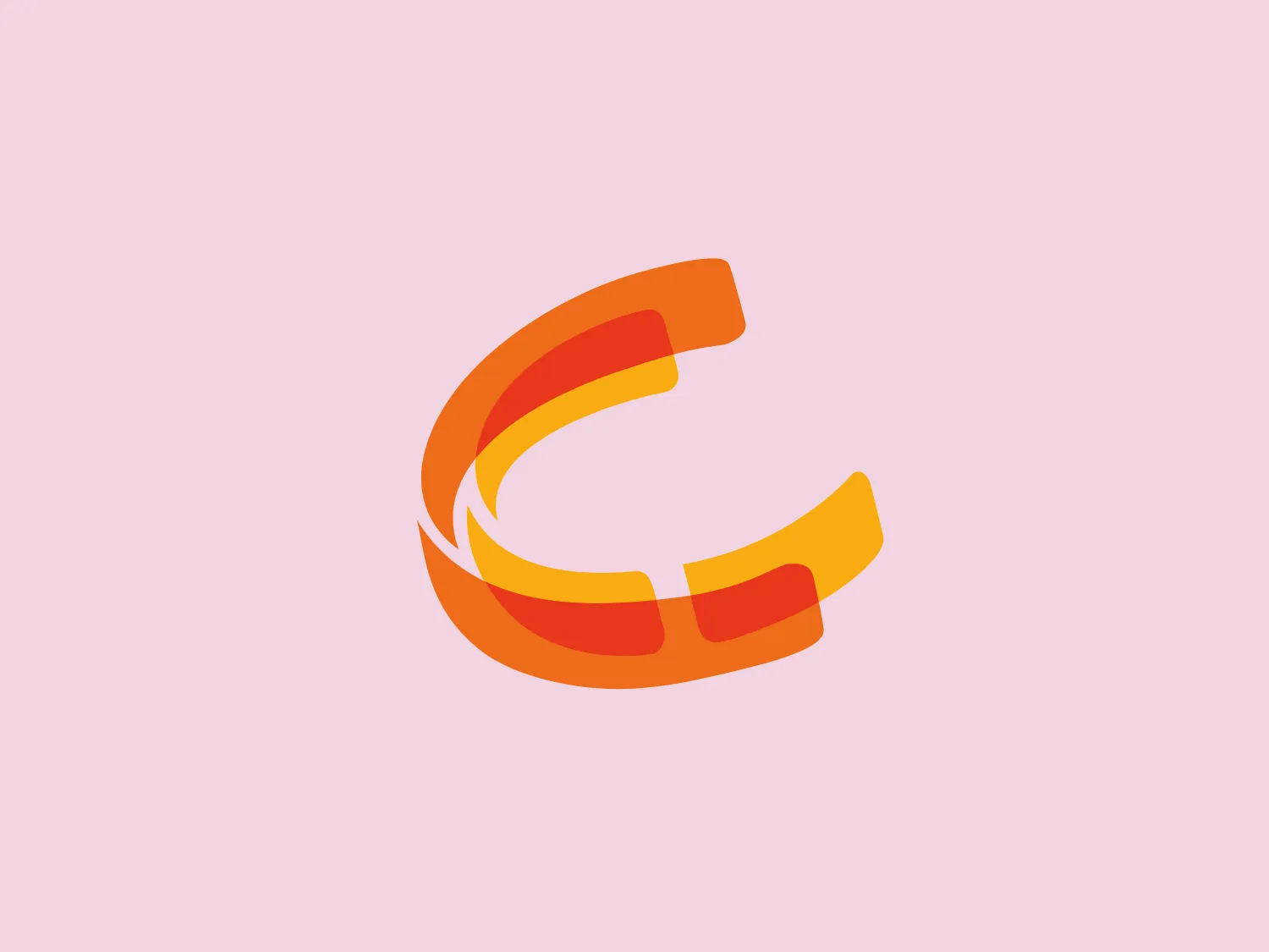 The Cebrace logo features a stylized letter "C" with a dynamic, circular form that suggests movement. The gradient color scheme transitions smoothly from a warm, deep orange at the top to a vibrant yellow at the bottom, conjuring the imagery of a sunset or flame. The logo exhibits a modern, energetic aesthetic with flowing, ribbon-like shapes that appear to wrap around each other, creating a sense of depth and dimensionality. The overall design is sleek and would fit well within a tech or creative industry branding.