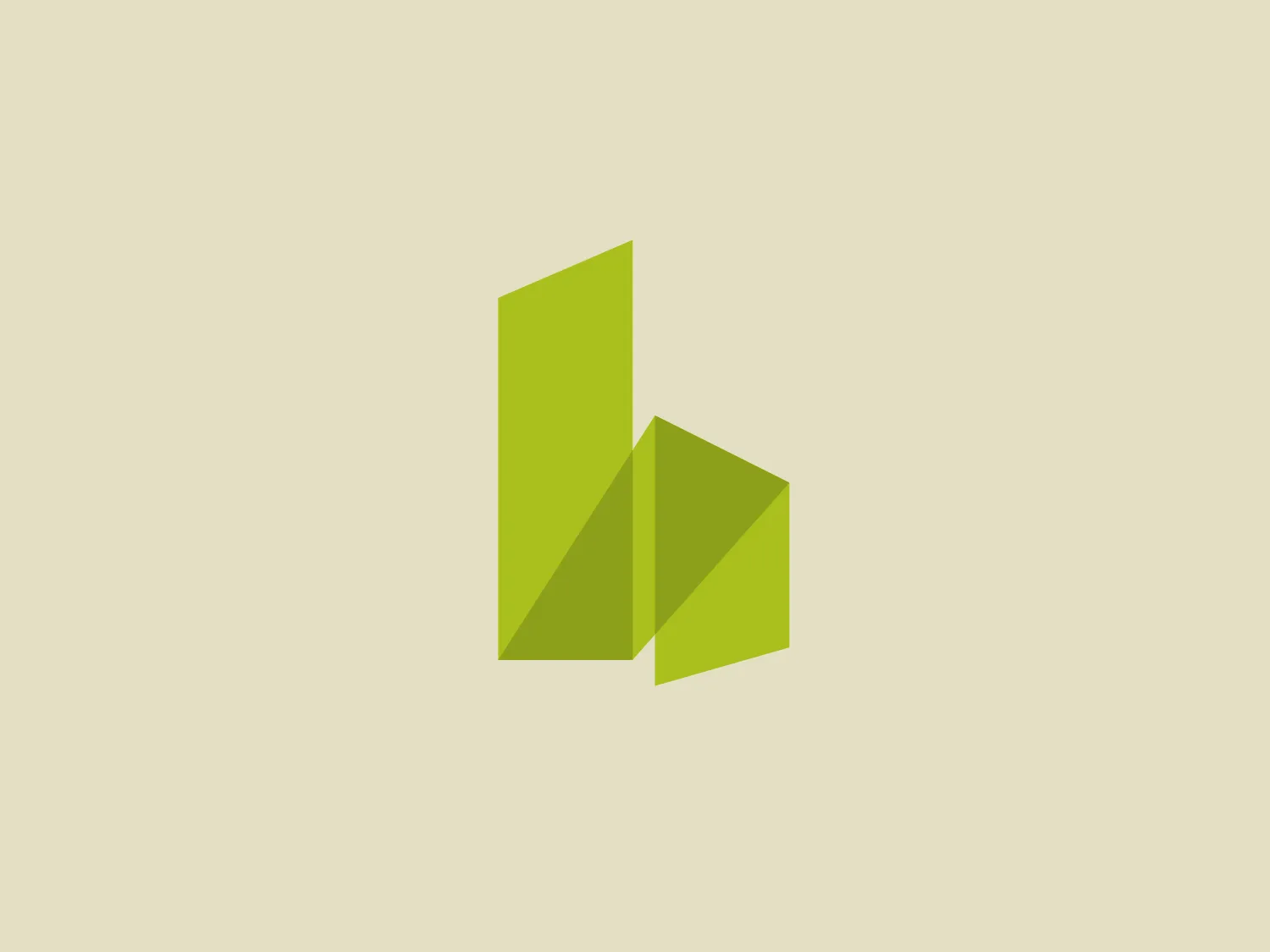 The Hoffer Photography logo features a stylized, geometric design consisting of two three-dimensional rectangular shapes. The primary shape stands vertically, while the second shape appears to be connected to its base and is oriented horizontally, giving the impression of depth and perspective. Both shapes utilize different shades of a vivid lime green color, with darker tones adding dimension and lighter tones highlighting the edges. The creative use of shadow and light suggests a dynamic and modern aesthetic. The simplicity of the design with its sharp lines and minimal color palette exudes a sense of sophistication and professionalism.