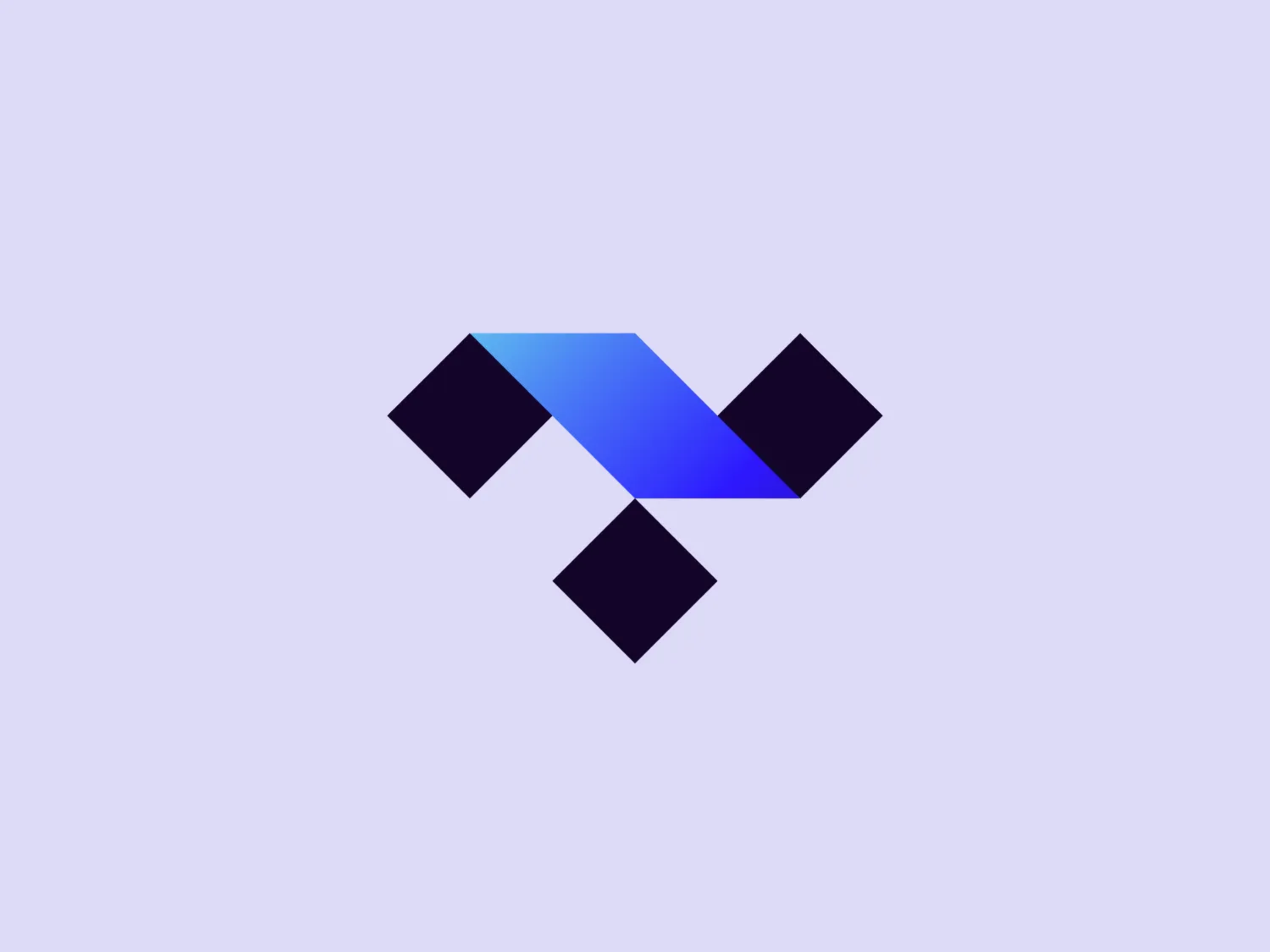 The Transfero logo showcases a stylized, abstract shape resembling a combination of a chevron and a letter "M." It consists of geometric diamond and parallelogram forms. The color palette includes various shades of deep blue and indigo, transitioning through gradients to a vibrant azure in the center. The overall design aesthetic is modern, sleek, and evokes a sense of dynamic movement and technology. Sharp angles and clean lines contribute to a professional and cutting-edge appearance.