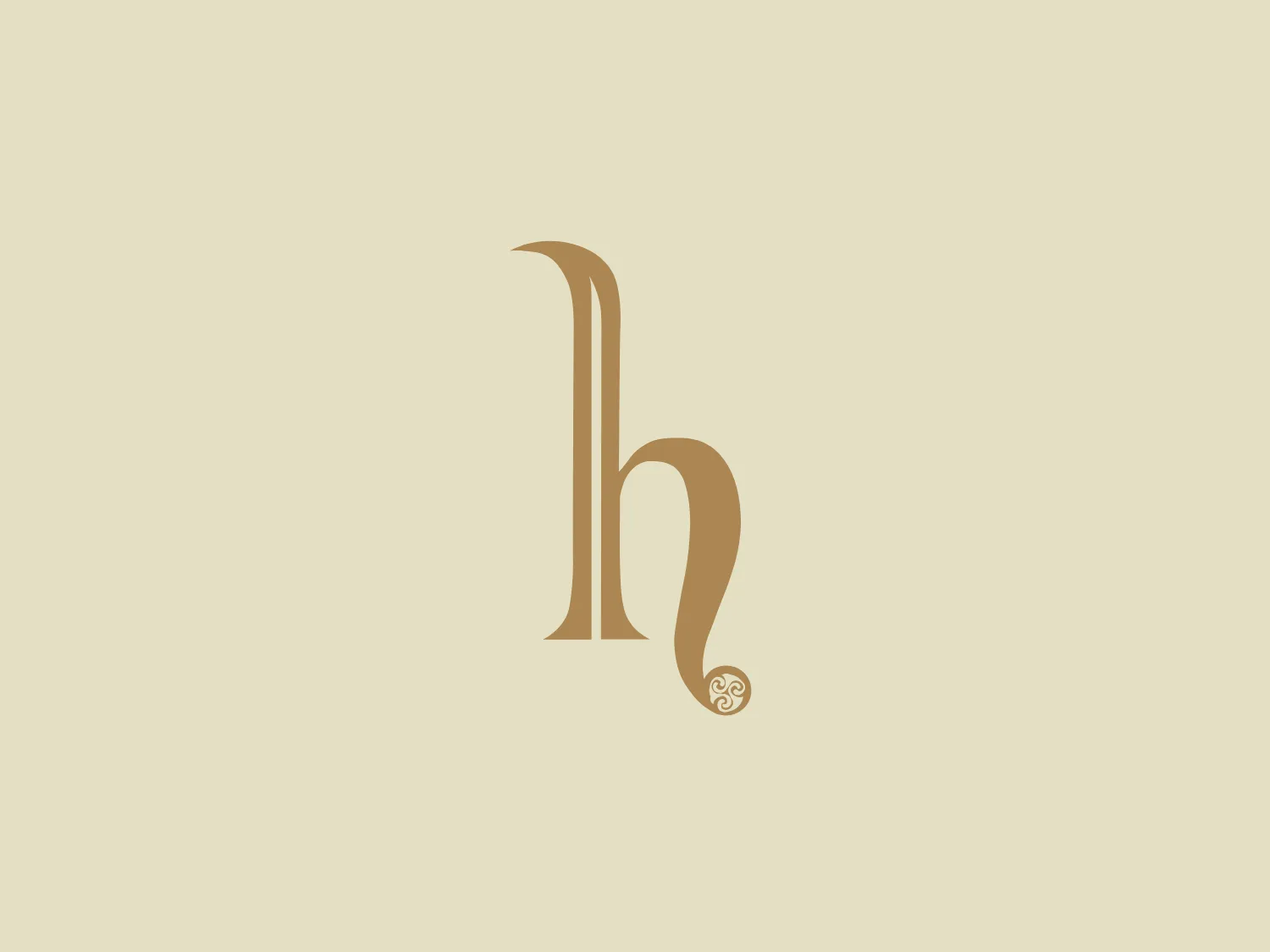 The Kilchoman Distillery logo features a stylized letter "h" with a sweeping, elegant design. The main form of the character is in a golden hue, suggesting luxury or a premium quality. Its thin and thick strokes create a dynamic look, and the flourish at the bottom right of the "h" adds an artistic touch, implying a sense of customization or attention to detail. The serif on the top left balances the design with a traditional nod, while the overall simplicity maintains a modern aesthetic. The color of the Kilchoman Distillery logo itself is muted and sophisticated.