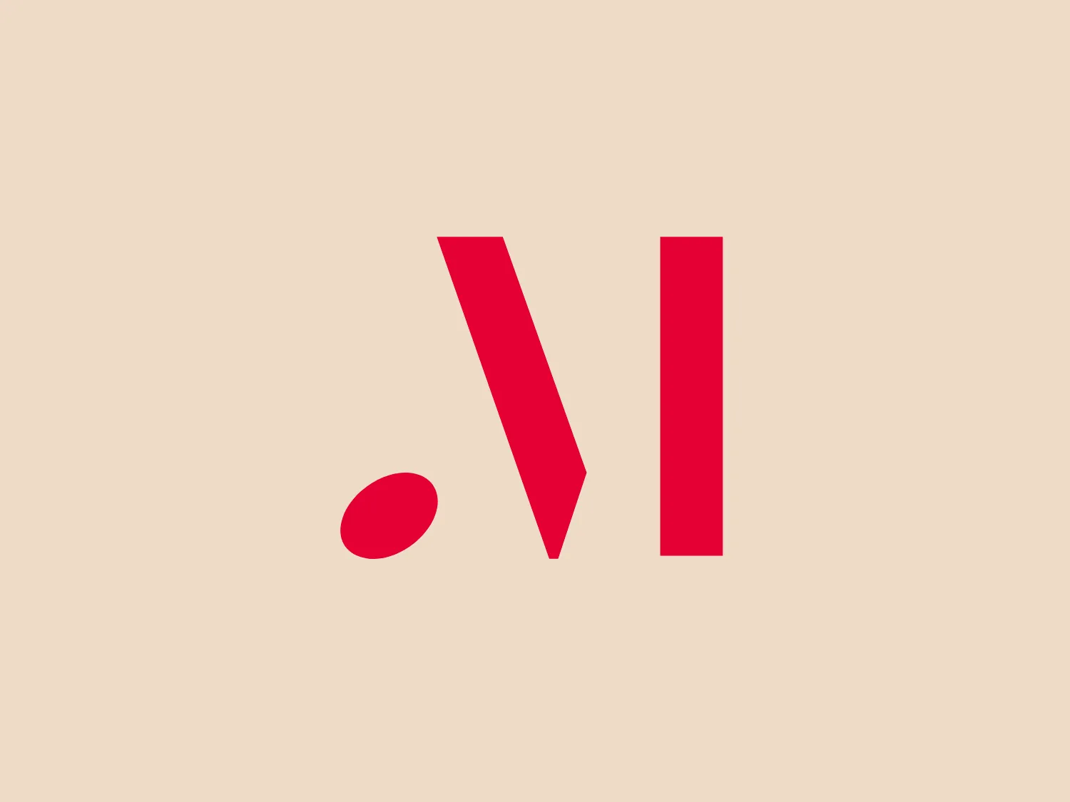 The Filarmonica Moldova logo is a minimalist design featuring bold red geometric shapes, including a solid circle, a forward-slanting parallelogram, and a vertical rectangle. The use of clean, sharp edges and negative space between the shapes creates a modern and sleek aesthetic.