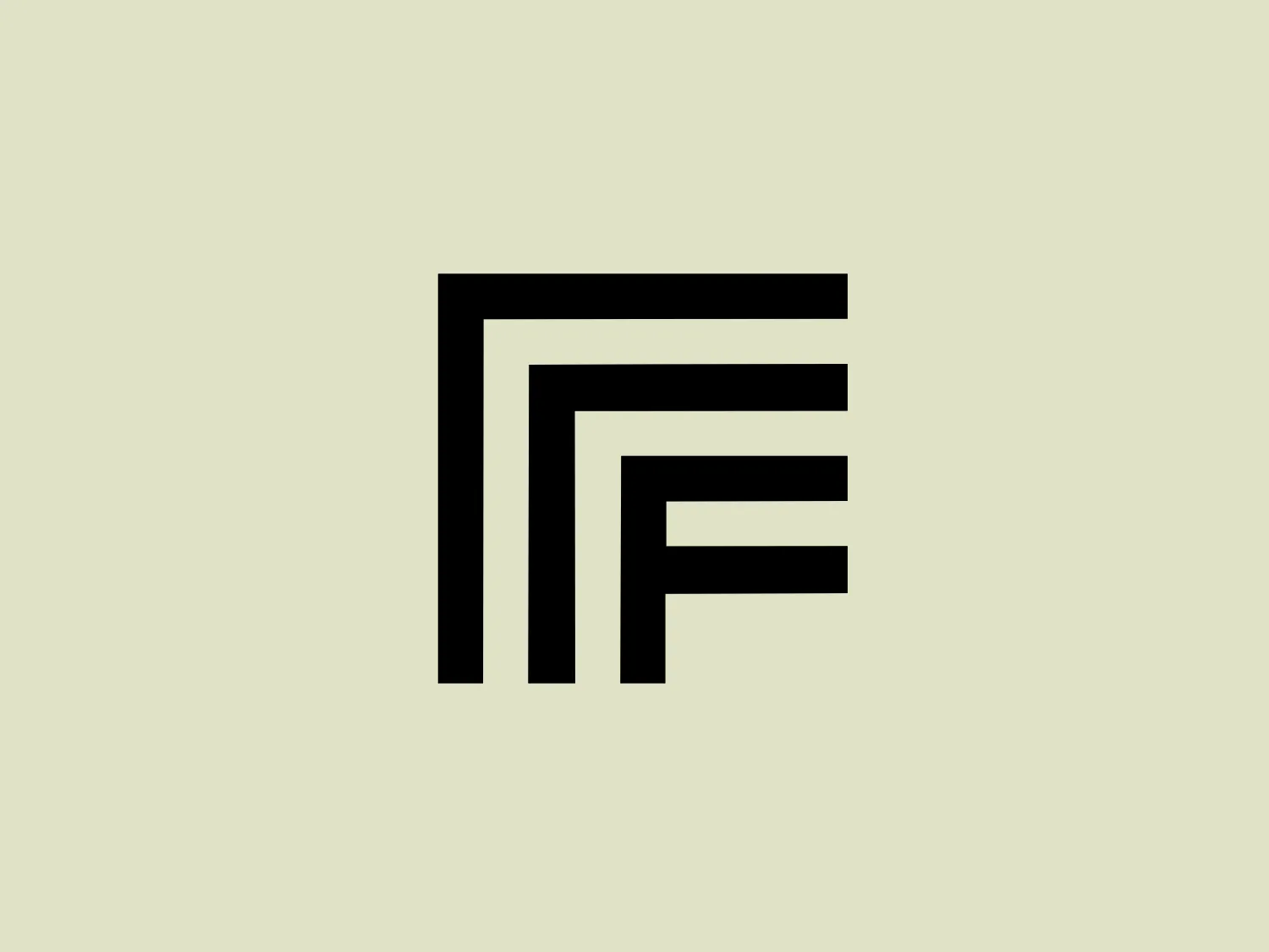 The Logo for Frame Global Asset Management showcases a set of bold, black lines arranged to create interconnected geometric elements resembling the letters 'F' and 'E.' The design exudes a modern and minimalist aesthetic with sharp angles and an abstract, architectural feel. The clever use of negative space between the lines adds visual interest, making the logo versatile and easily scalable for various applications.