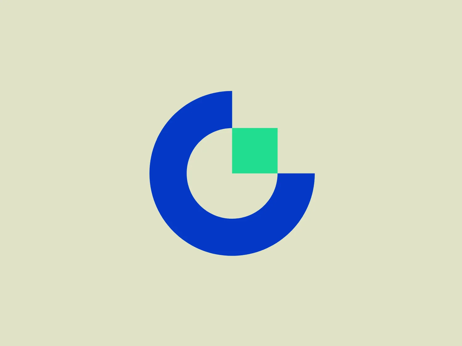 The logo for Gate IO features a circular design with a gap, creating a stylized letter "C." It consists of a bold blue and a bright green square element bridging the gap. The modern, clean aesthetic and use of geometric shapes create a sleek and contemporary look.