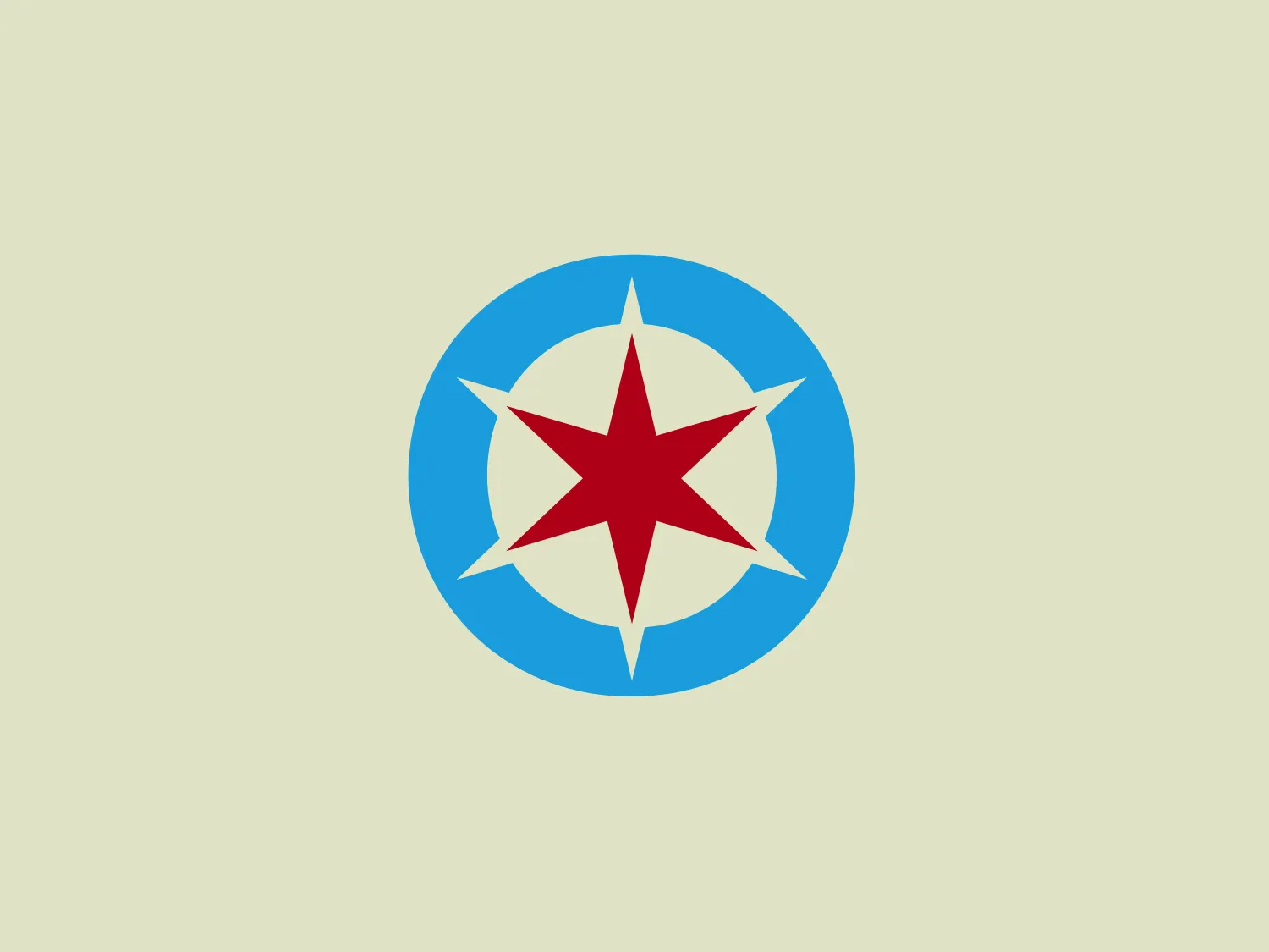The COPA logo showcases a bold, stylized compass rose with eight points, using sharp geometric shapes to convey a sense of direction and exploration. The design incorporates a bright red for the cardinal points represented by elongated triangles, contrasted with a clean white for the intercardinal points. A bold blue ring encircles the compass rose, resulting in a striking tri-color effect. The logo's use of primary colors and simple shapes creates a classic aesthetic that conveys reliability and guidance.