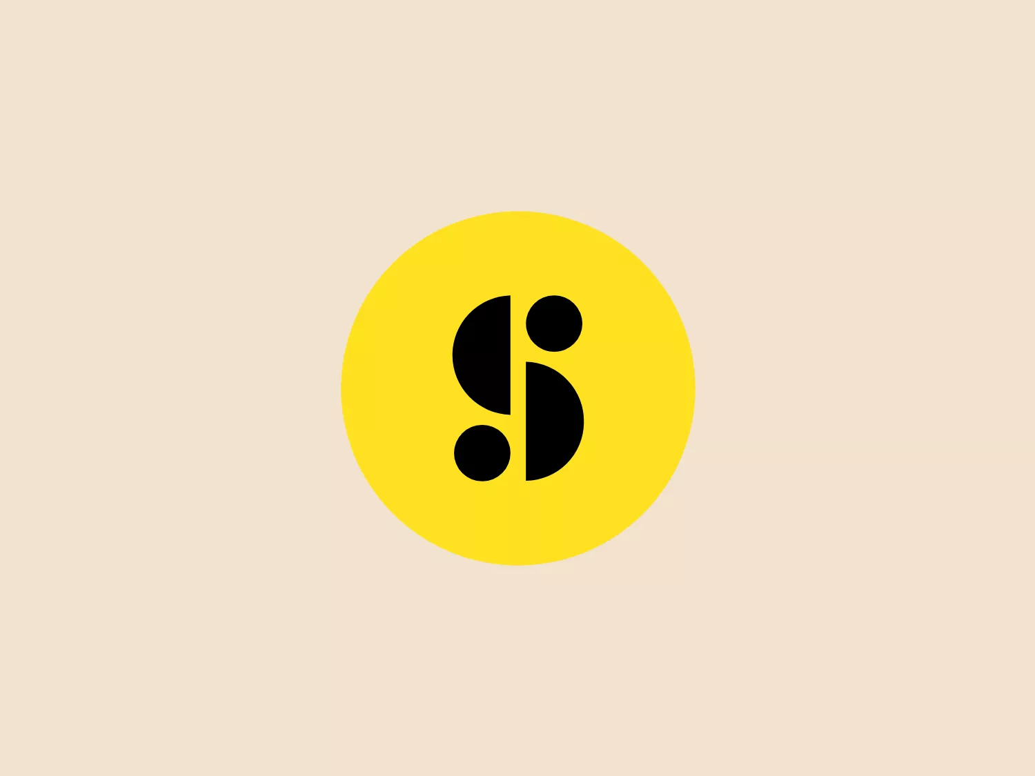 The Storyblocks logo features a symmetrical, abstract design with two large comma-like or apostrophe-shaped figures in black, facing each other, set against a vibrant, solid yellow circular background. The design suggests modernity and simplicity, with contrasting colors providing a bold visual impact while maintaining minimalism. The curvy shapes create a sense of movement and harmony.